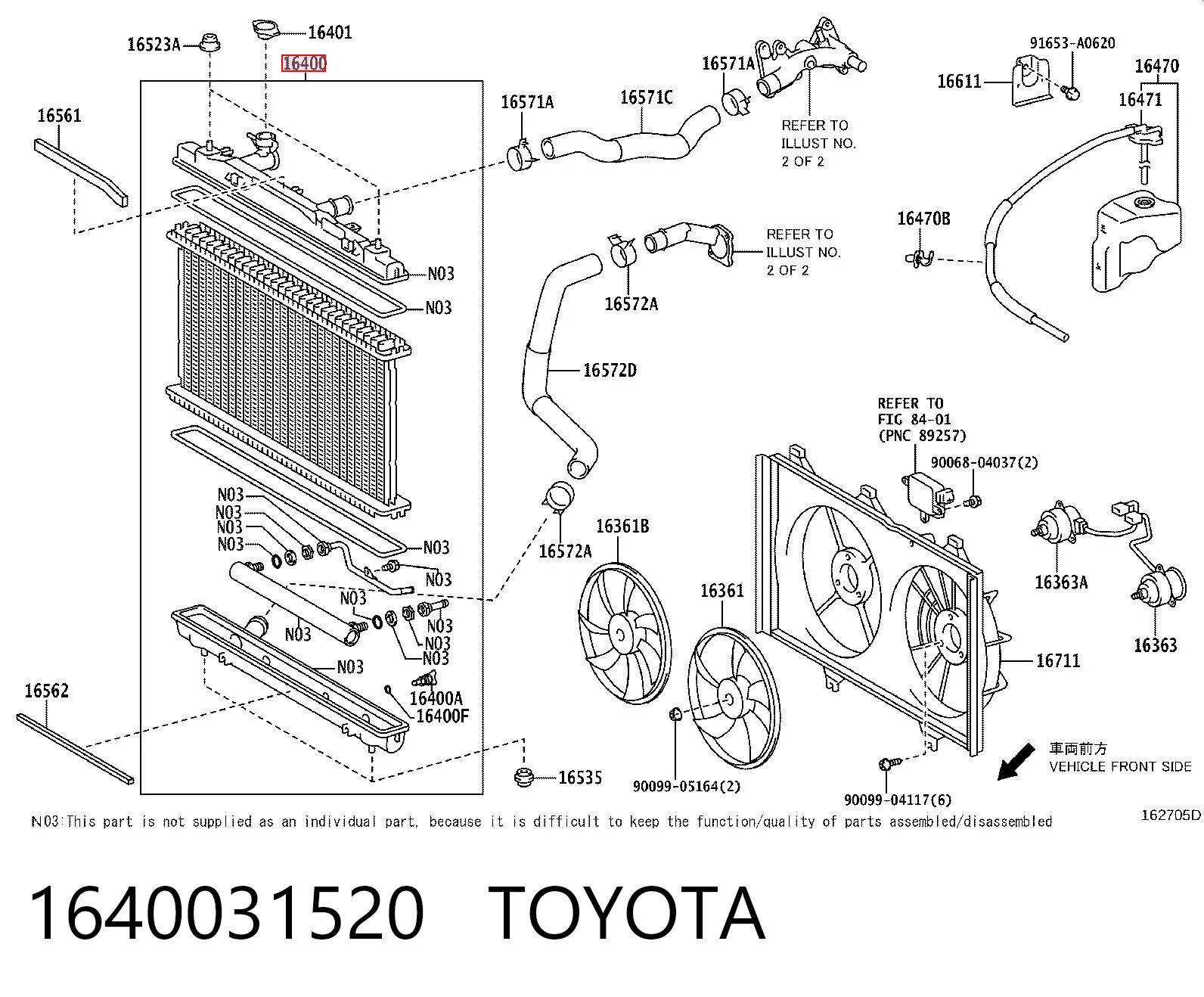 1640031520 Toyota Chłodnica silnika