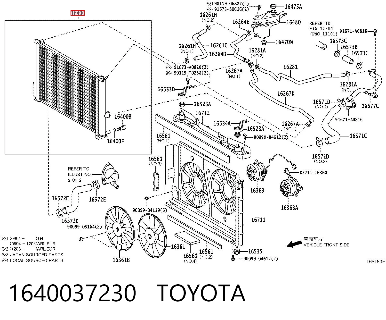 1640037230 Toyota Chłodnica silnika