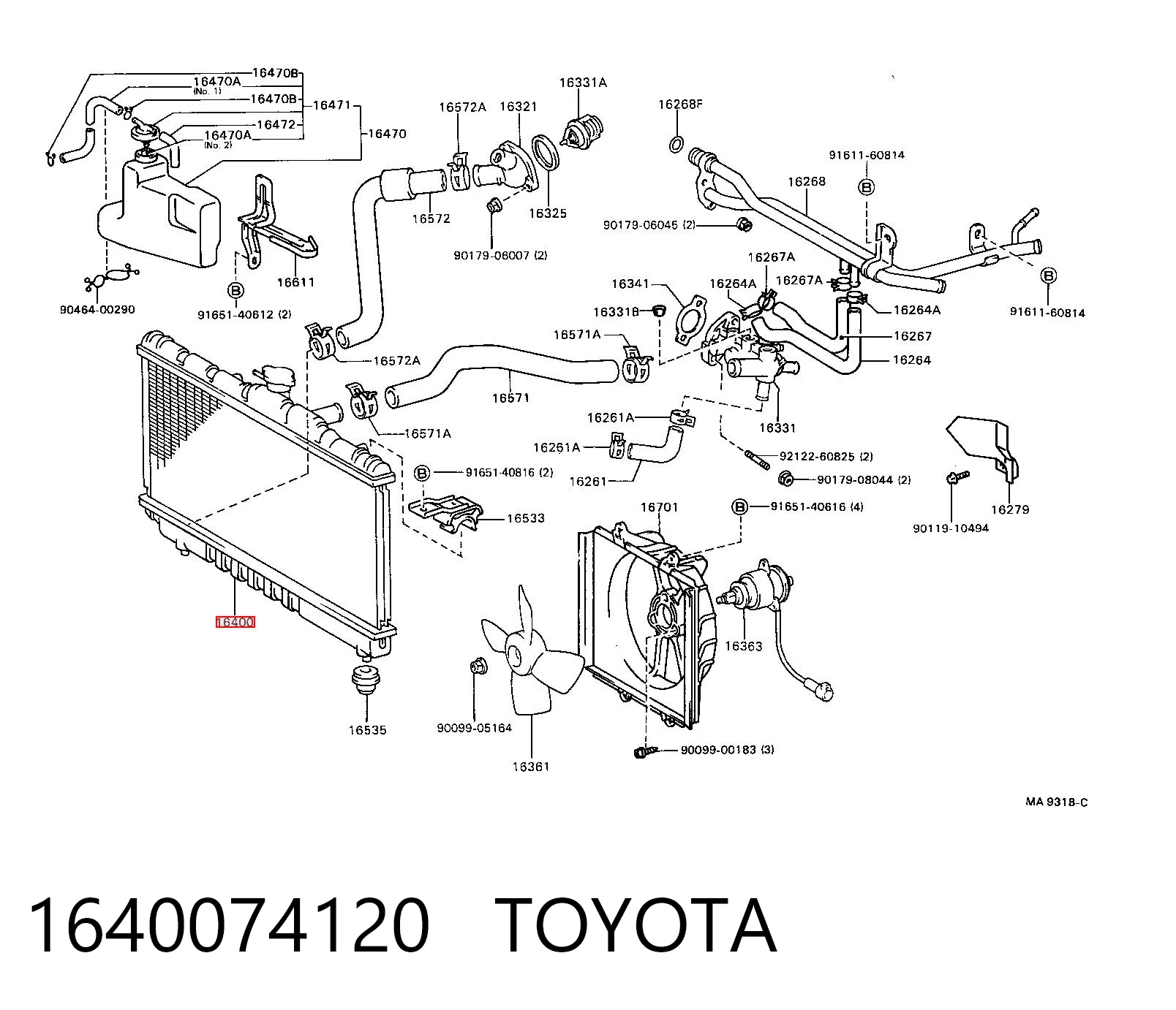 Chłodnica silnika do Toyota Camry II V2