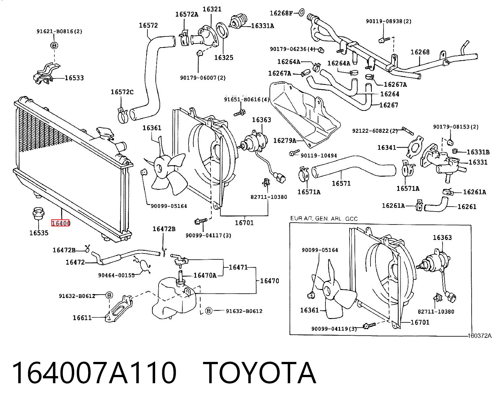 Chłodnica silnika Toyota RAV4 I