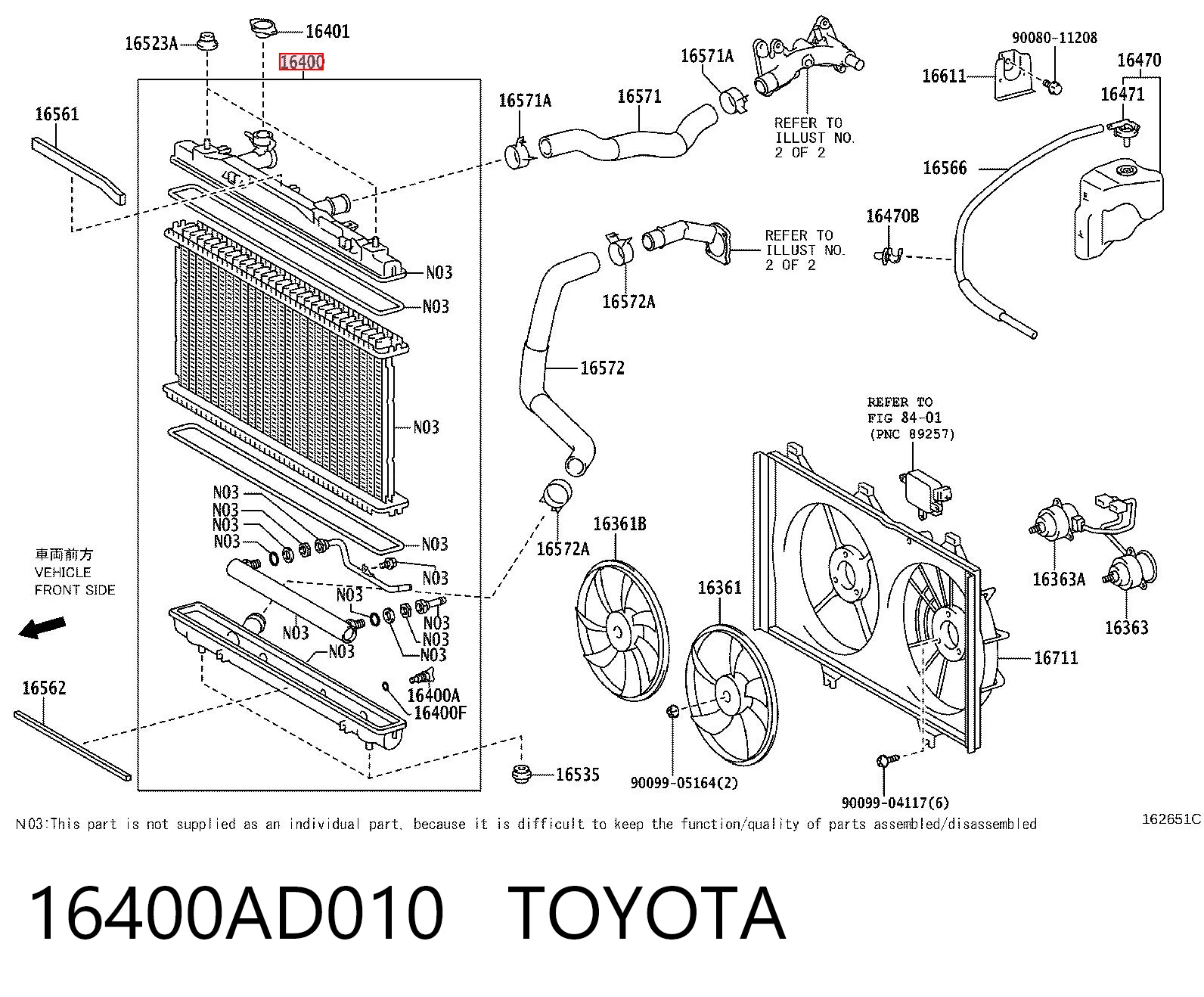 16400AD010 Toyota Chłodnica silnika