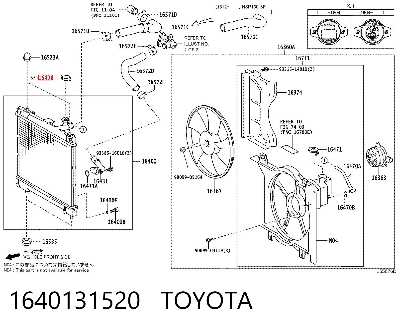 1640131520 Toyota Pokrywa (korek) chłodnicy
