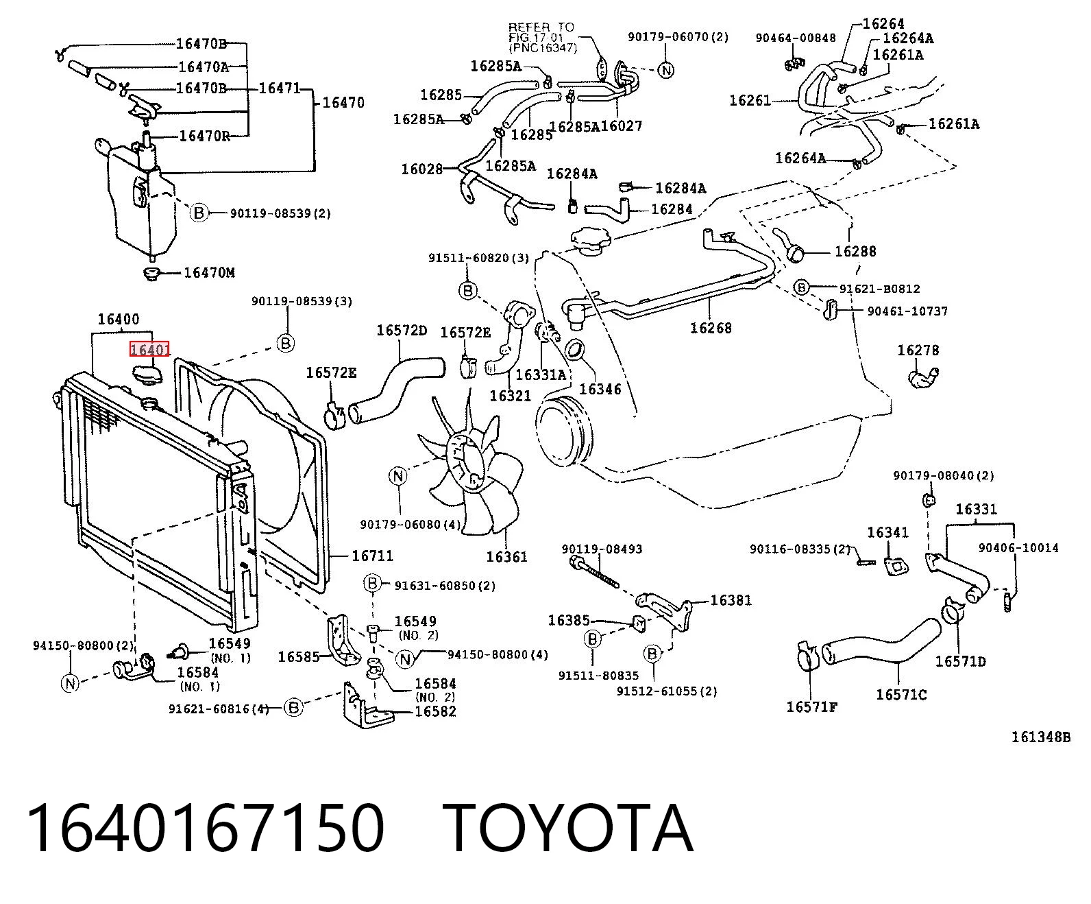 1640167150 Toyota Pokrywa (korek) chłodnicy