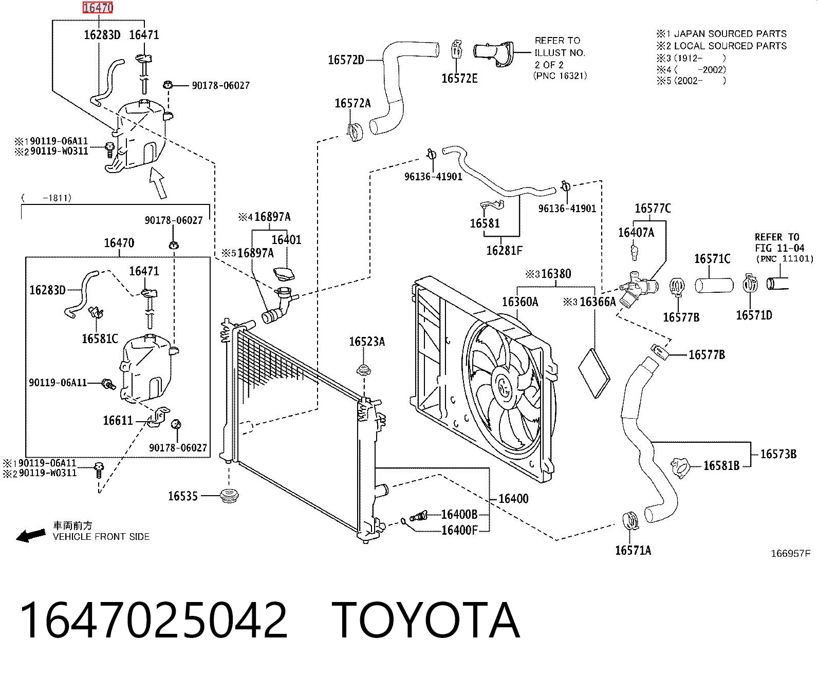 1647025042 Toyota Zbiorniczek wyrównawczy układu chłodzenia