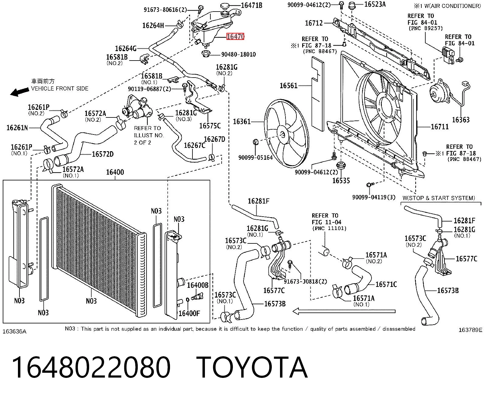 1648022080 Toyota Zbiorniczek wyrównawczy układu chłodzenia