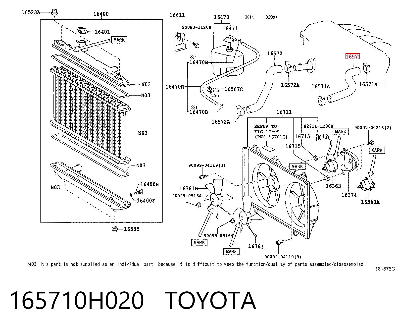 Przewód (króciec) chłodnicy górny do Toyota Camry V V30