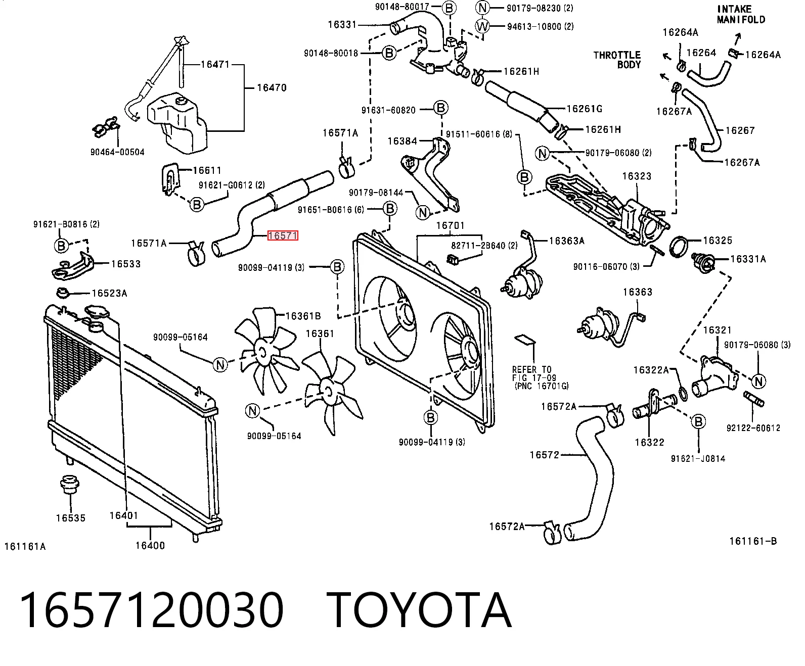 Przewód (króciec) chłodnicy górny do Lexus RX 300 MCU1