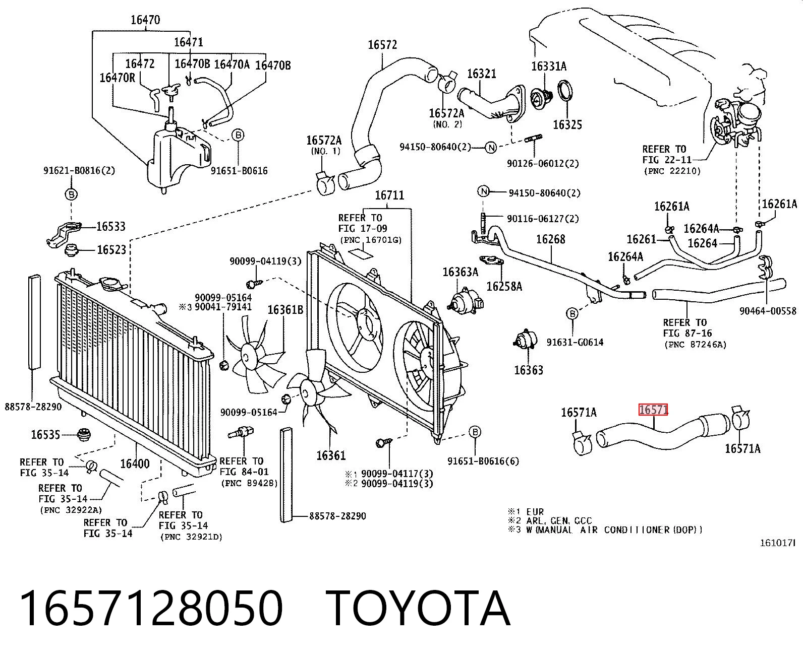 Przewód (króciec) chłodnicy górny do Toyota Previa  ACR3