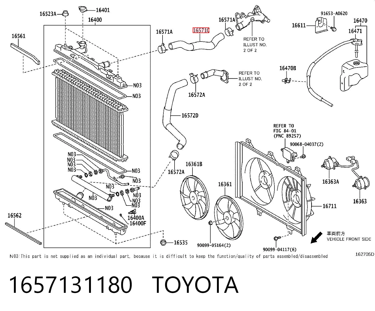 1657131180 Toyota Przewód (króciec) chłodnicy górny