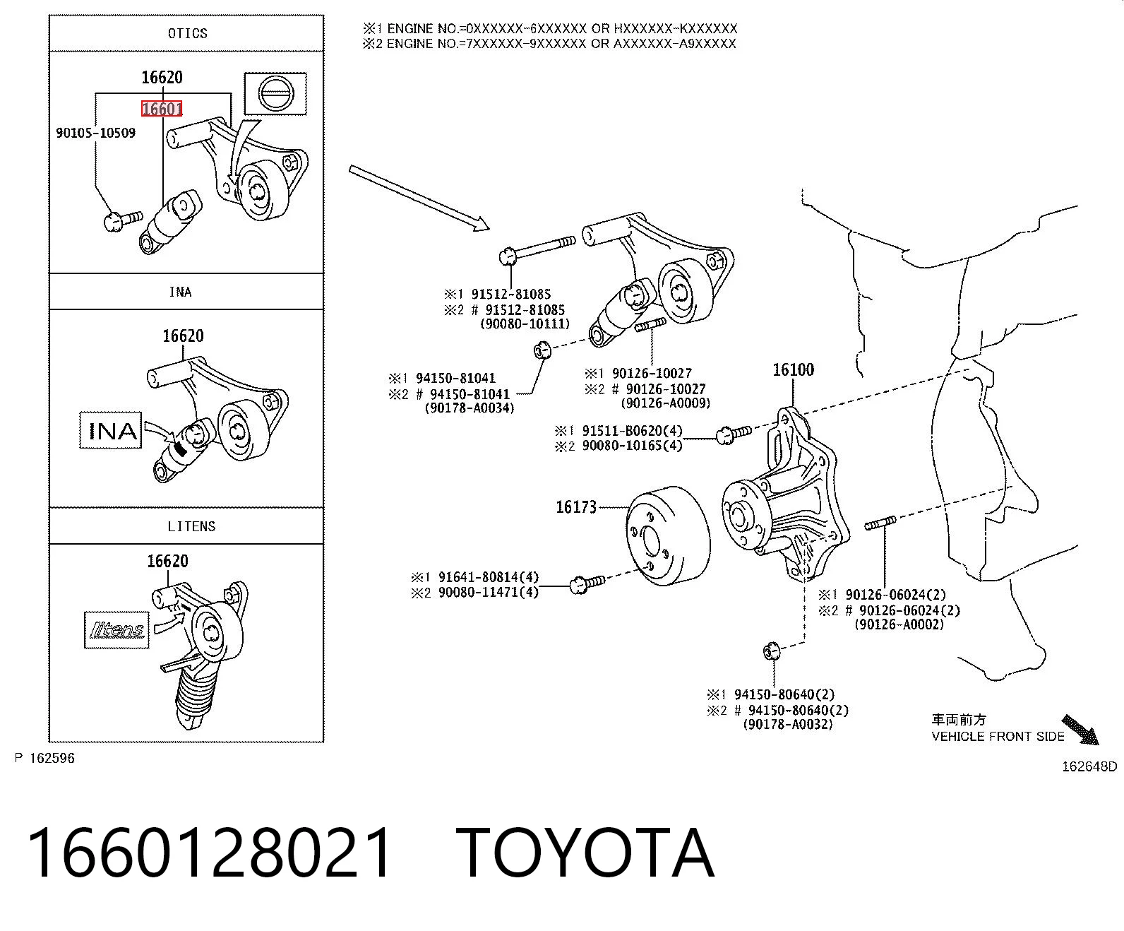 1660128021 Toyota Napinacz paska napędowego