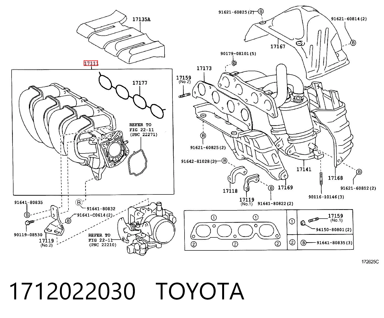 Kolektor ssący do Toyota Avensis I T22