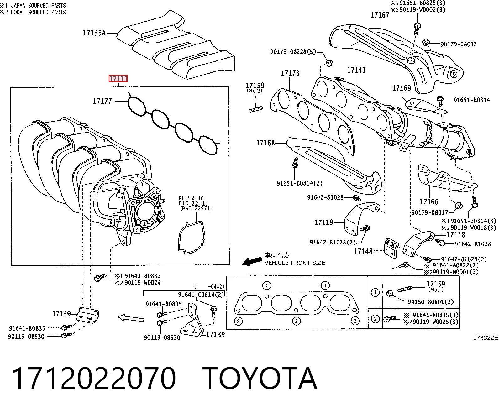 1712022070 Toyota Kolektor ssący