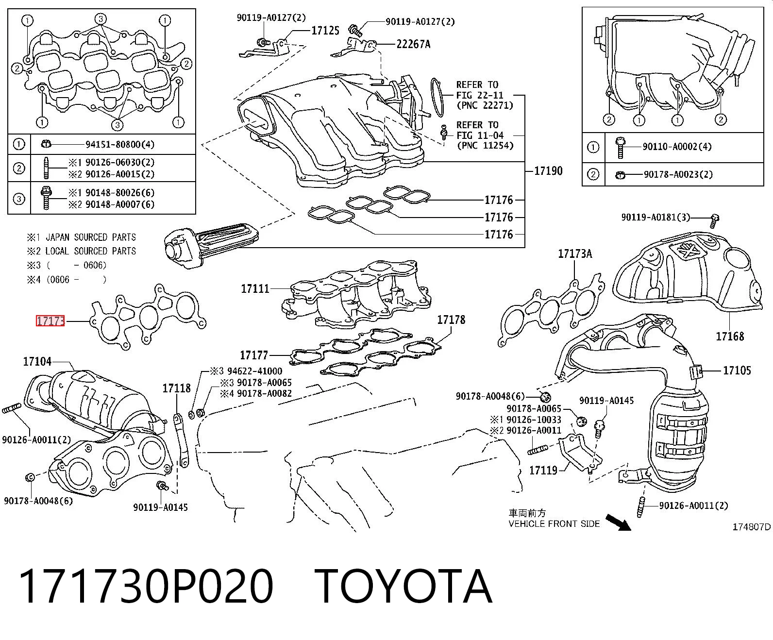 Uszczelka kolektora wydechowego do Lexus RX 330/350 U3