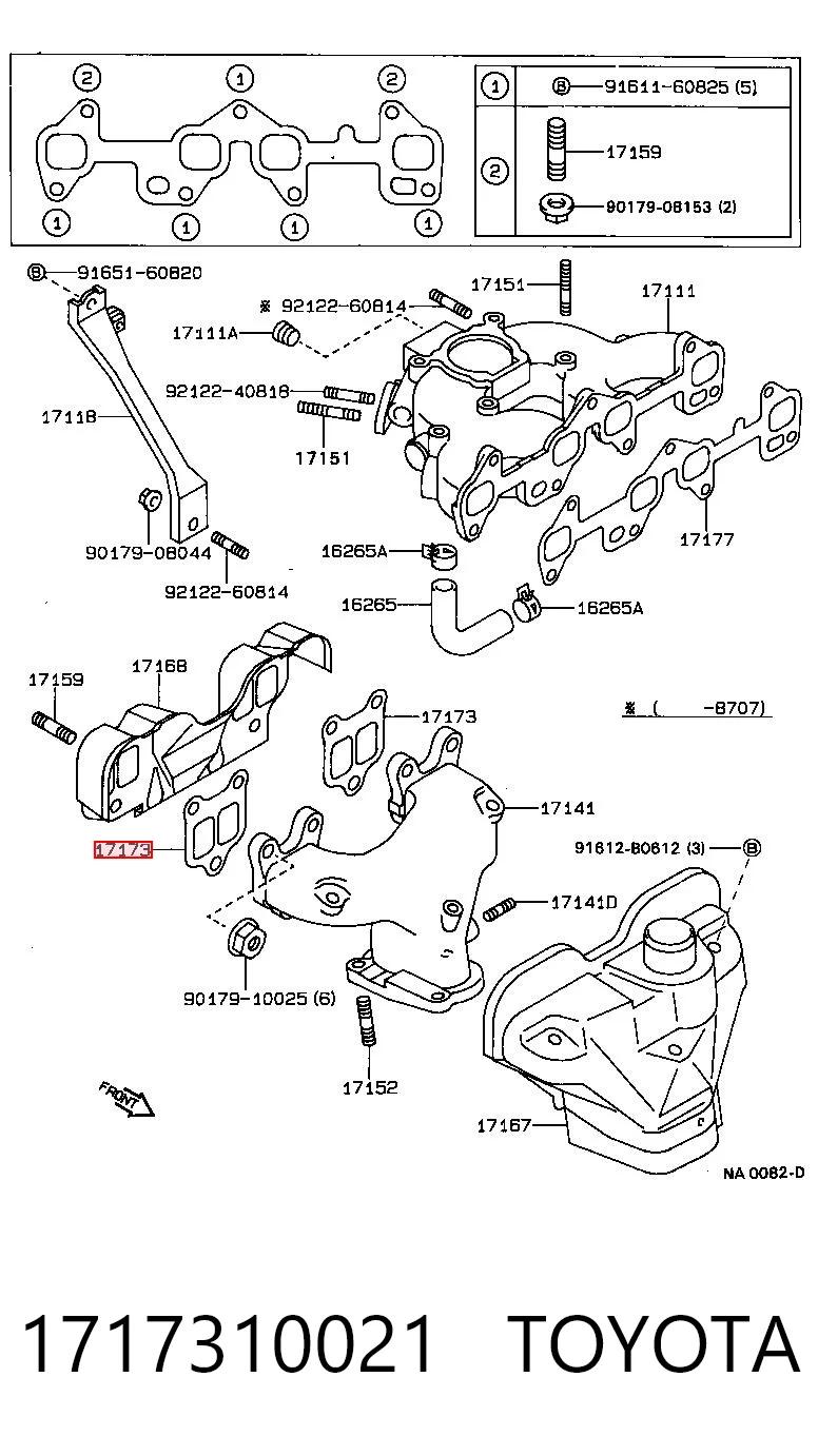 Uszczelka kolektora wydechowego do Toyota Starlet II P7
