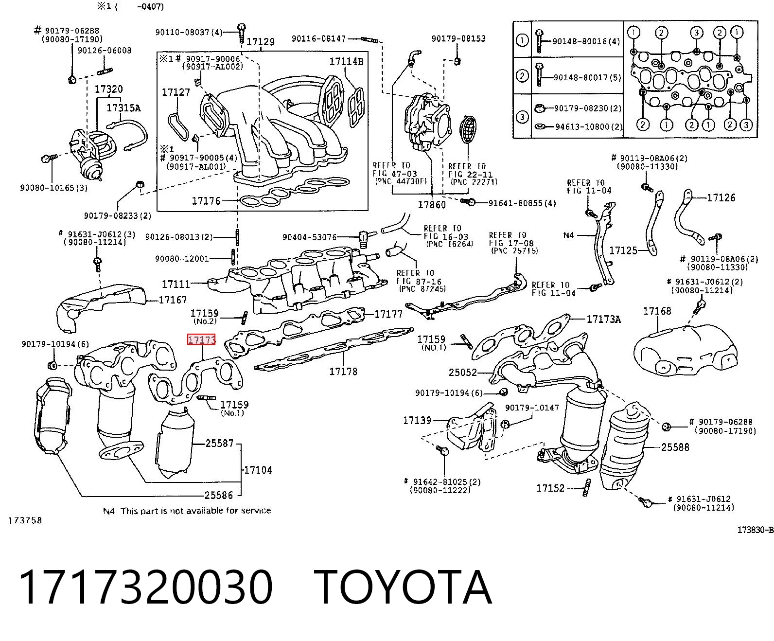 1717320030 Toyota Uszczelka kolektora wydechowego