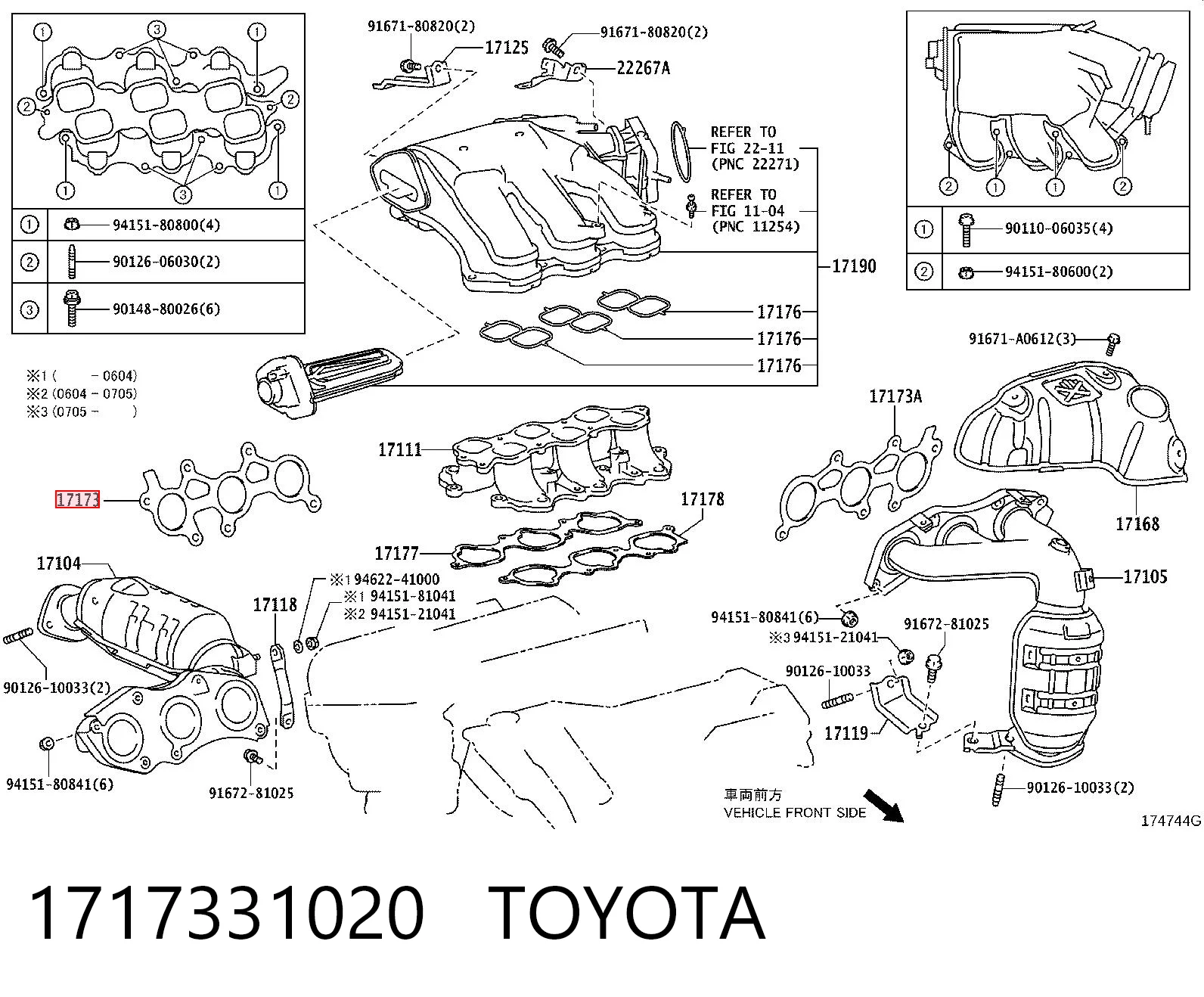 1717331020 Toyota Uszczelka kolektora wydechowego