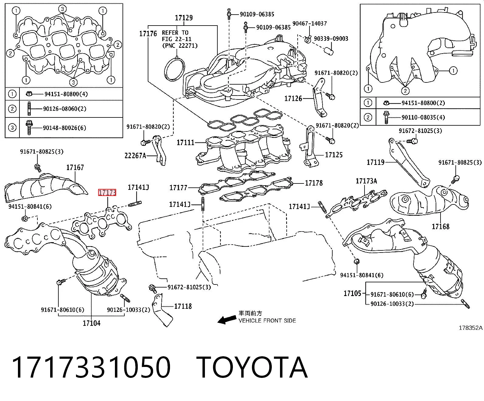 Uszczelka kolektora wydechowego do Toyota Fj Cruiser GSJ1
