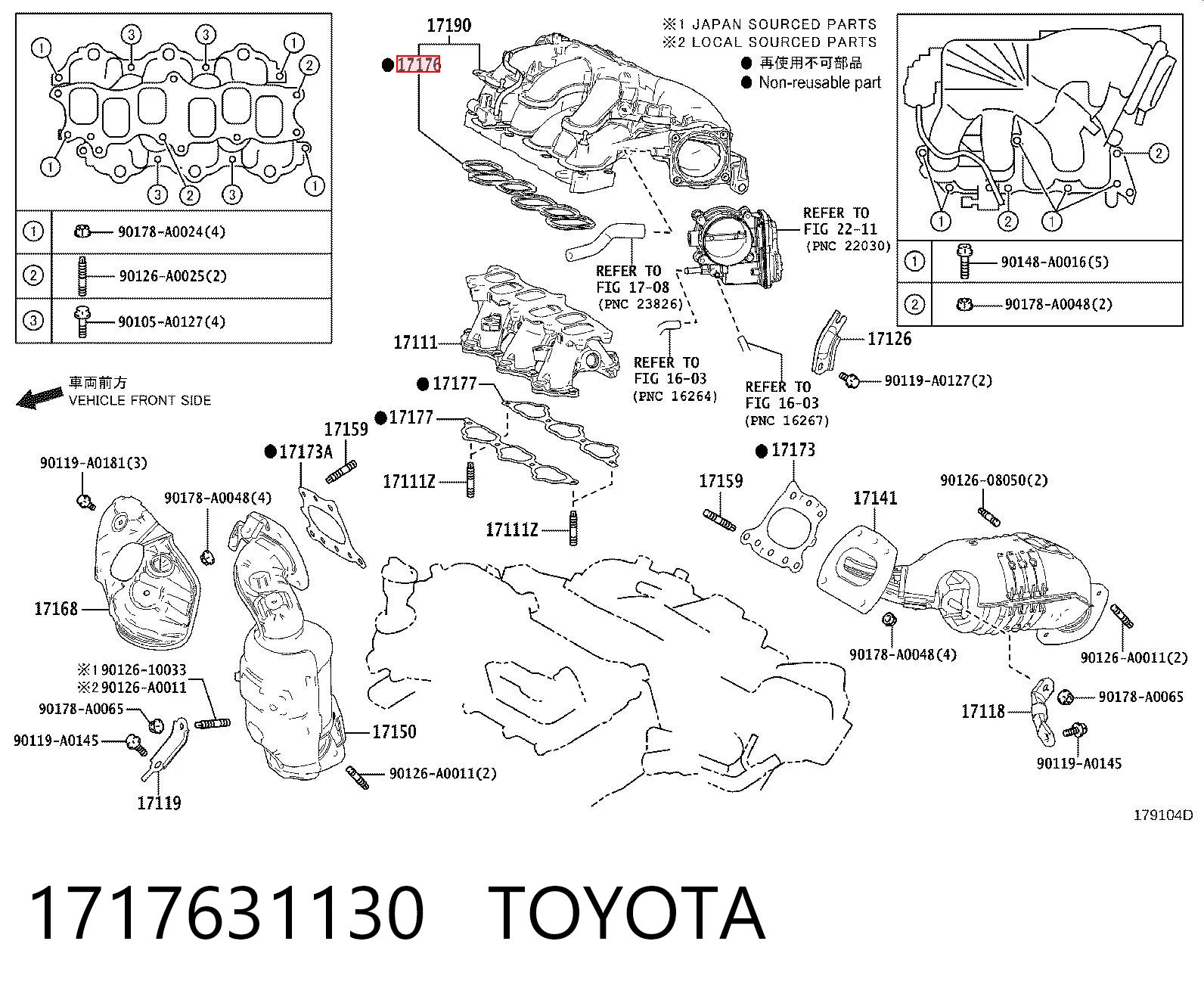 1717631130 Toyota Uszczelka kolektora ssącego górna