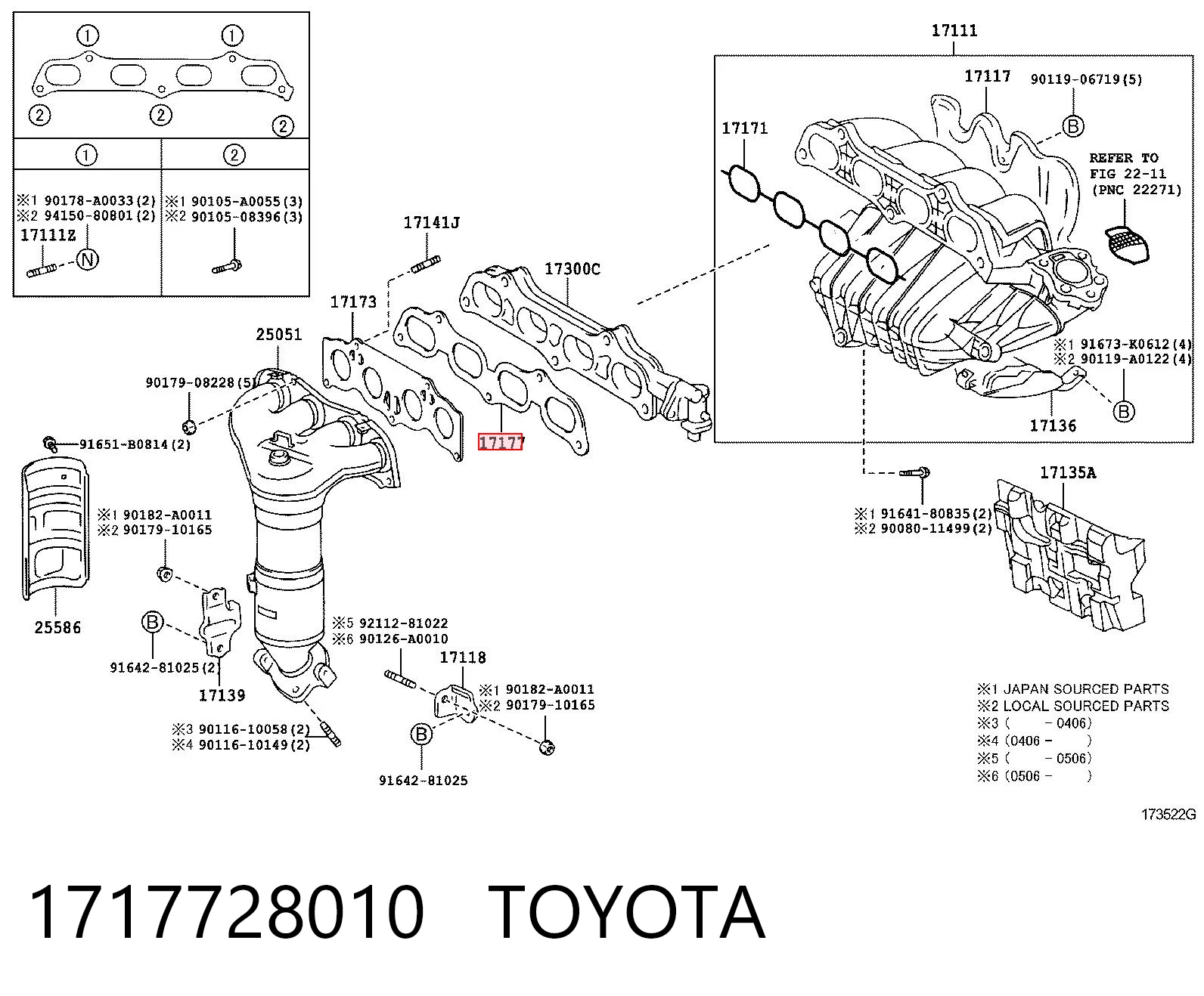 Do koszyka Uszczelka kolektora ssącego Toyota Camry V V30