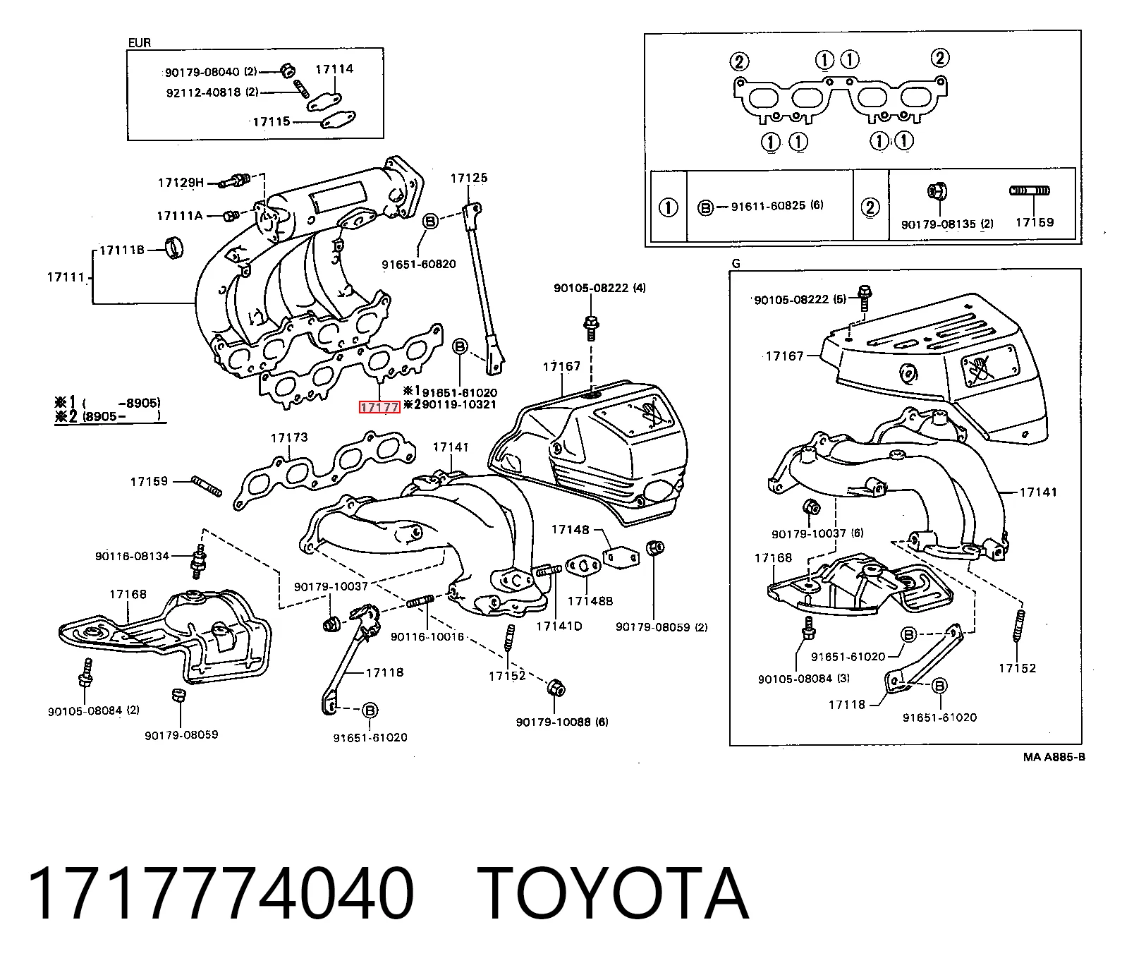 Uszczelka kolektora ssącego do Toyota RAV4 I XA