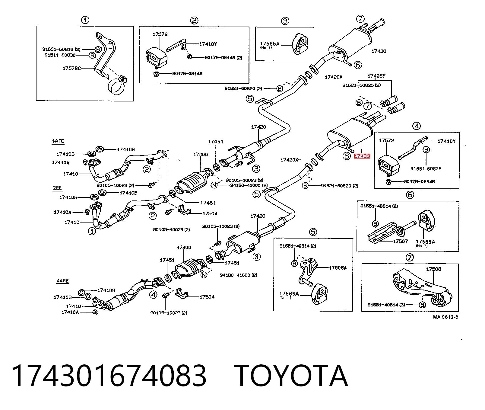 Tłumik, tylna część Toyota Corolla liftback (E9) (1987 - 1992) cena, od 106,47 USD