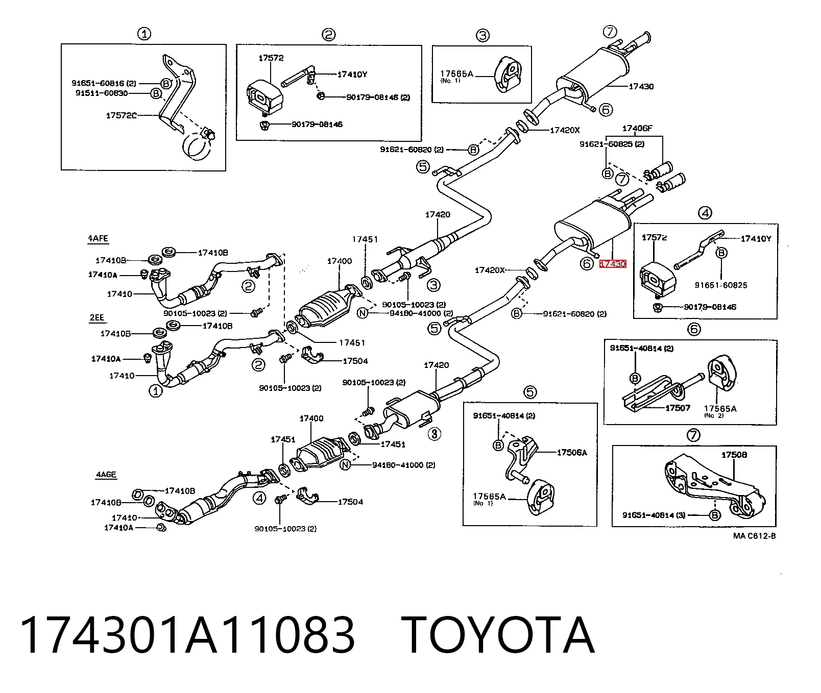Tłumik, tylna część do Toyota Corolla E9