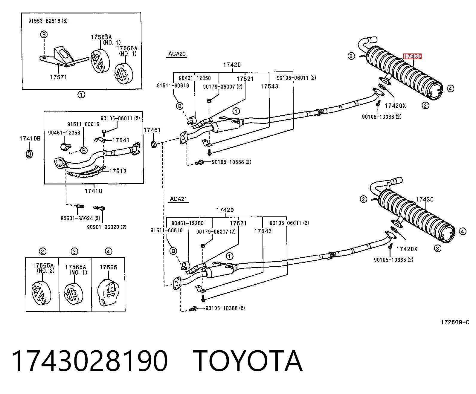 Tłumik, tylna część Toyota RAV4 II