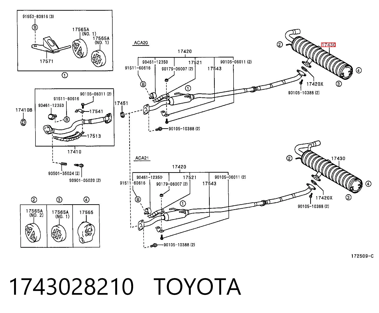 Tłumik, tylna część do Toyota RAV4 II XA2