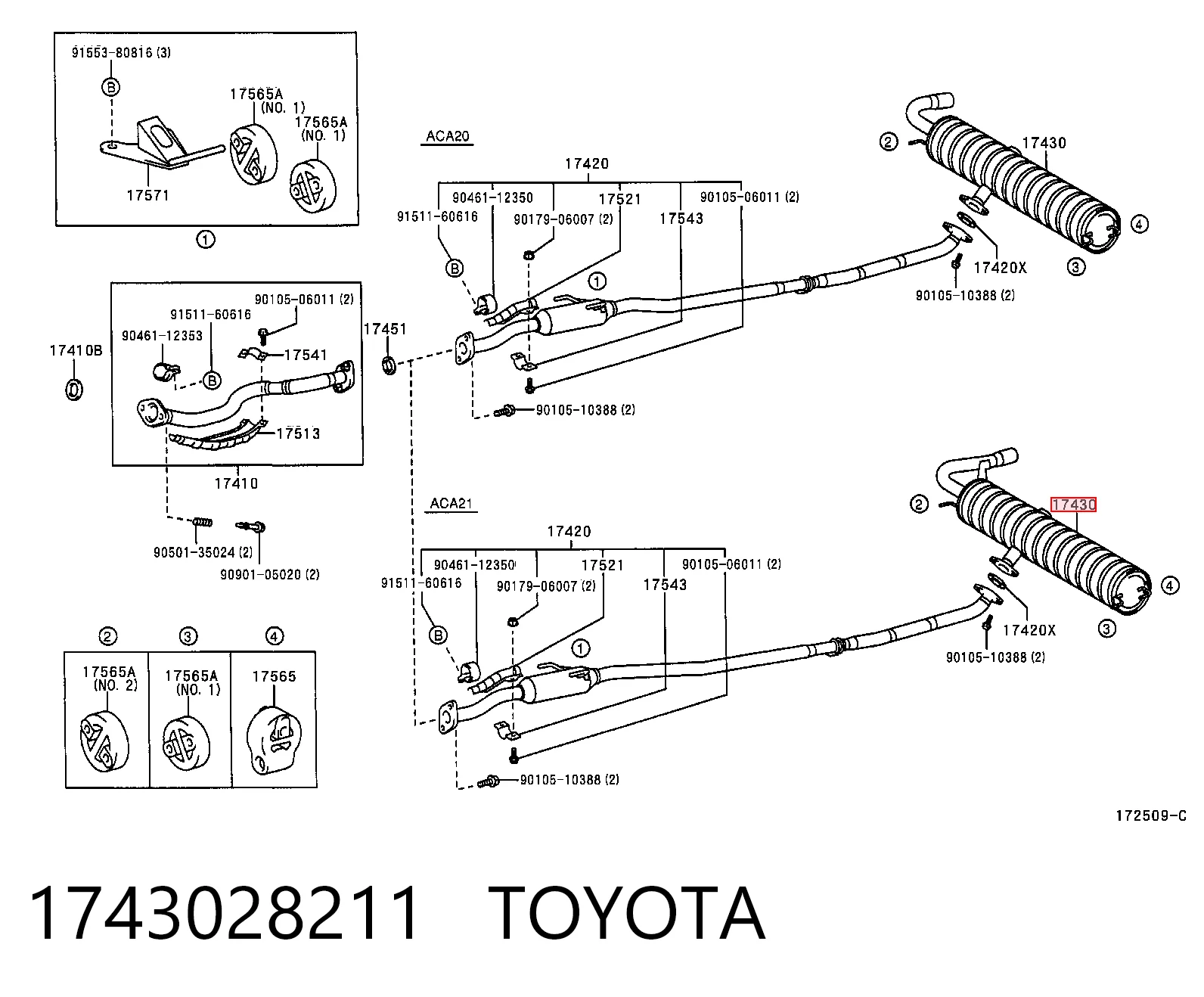 Tłumik, tylna część Toyota RAV4 II SUV (XA2) (2000 - 2005) cena, od 115,95 USD