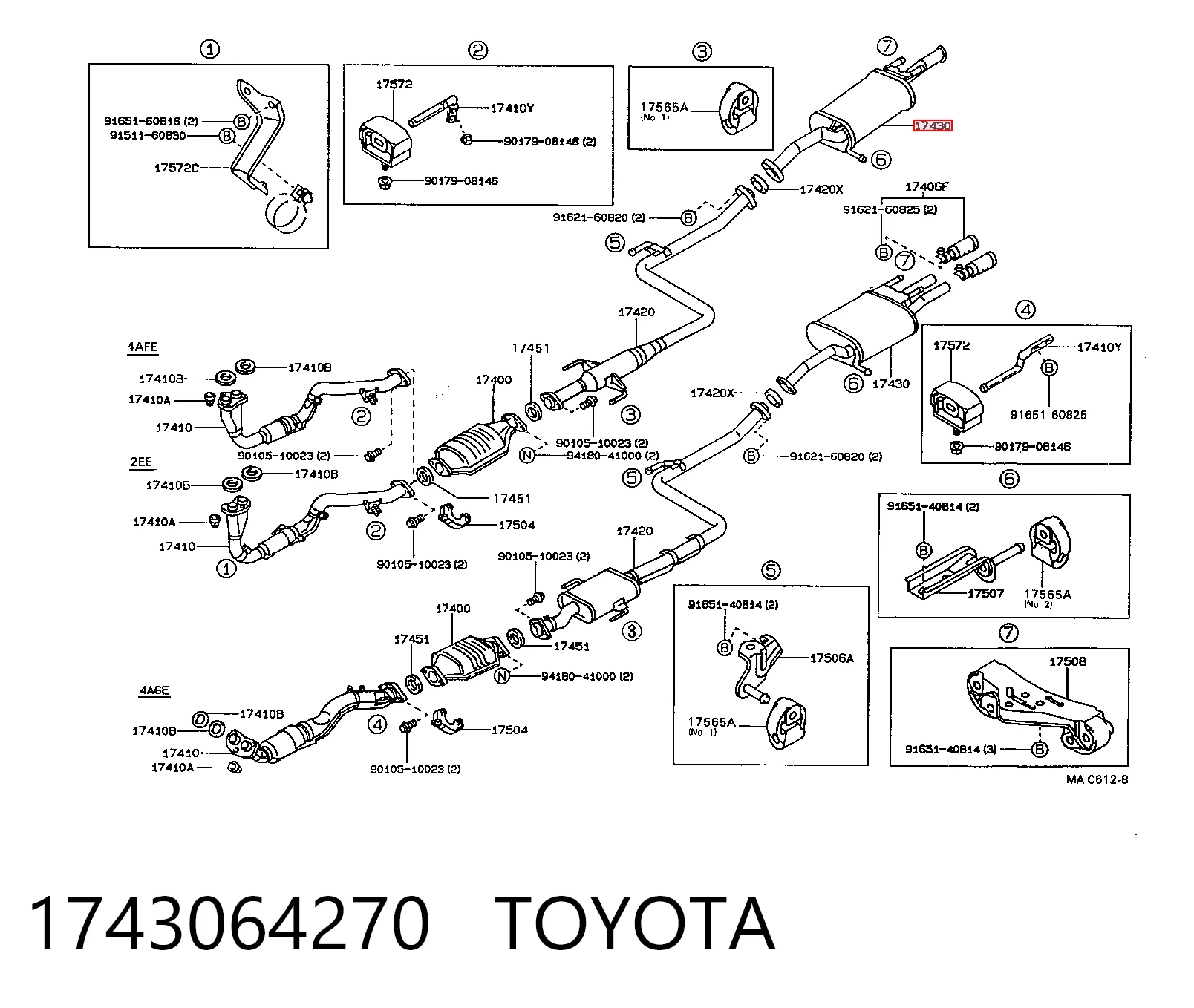 Tłumik, tylna część do Toyota Corolla  E9