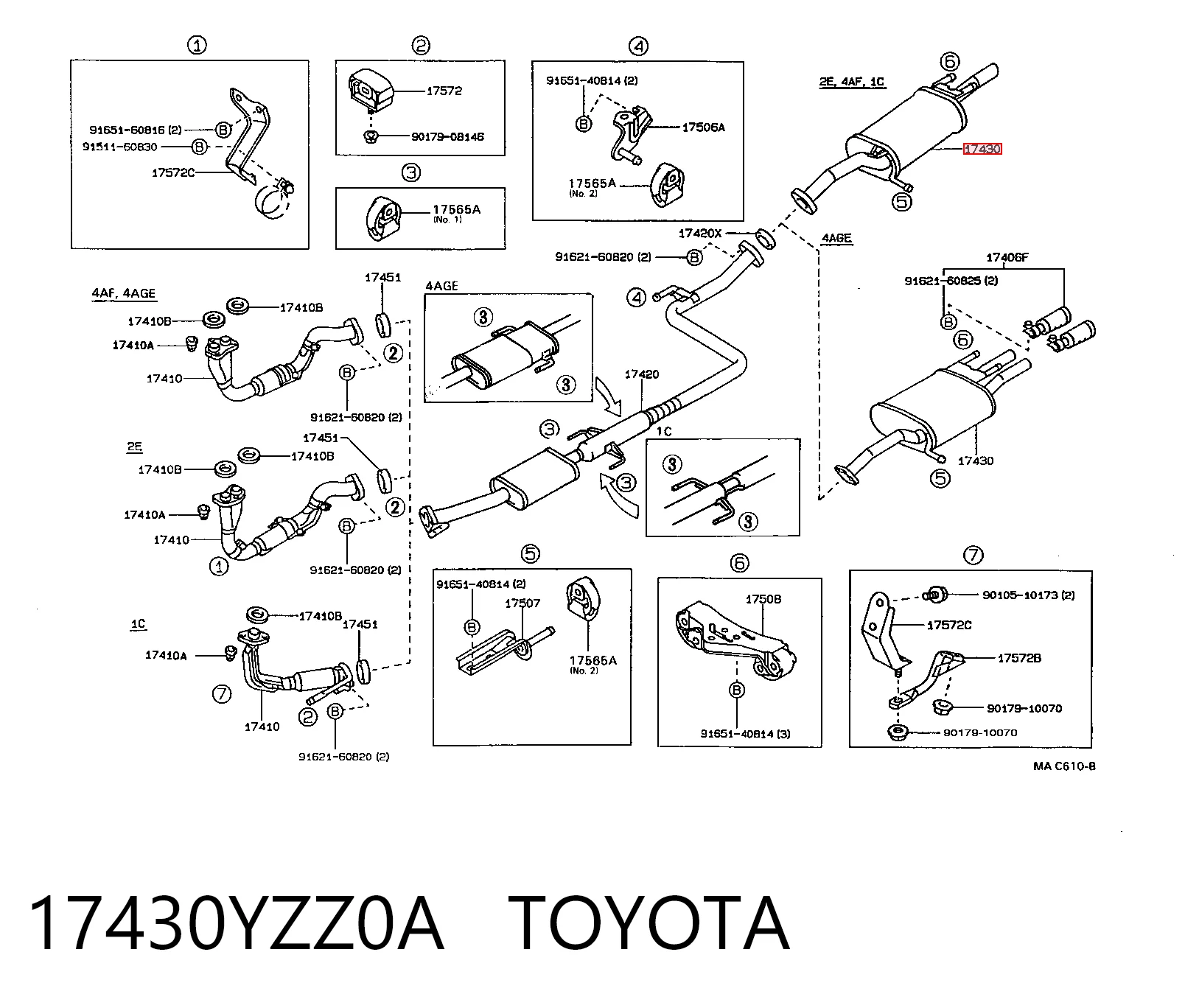 Tłumik, tylna część Toyota Corolla liftback (E9) (1987 - 1992) cena, od 106,47 USD