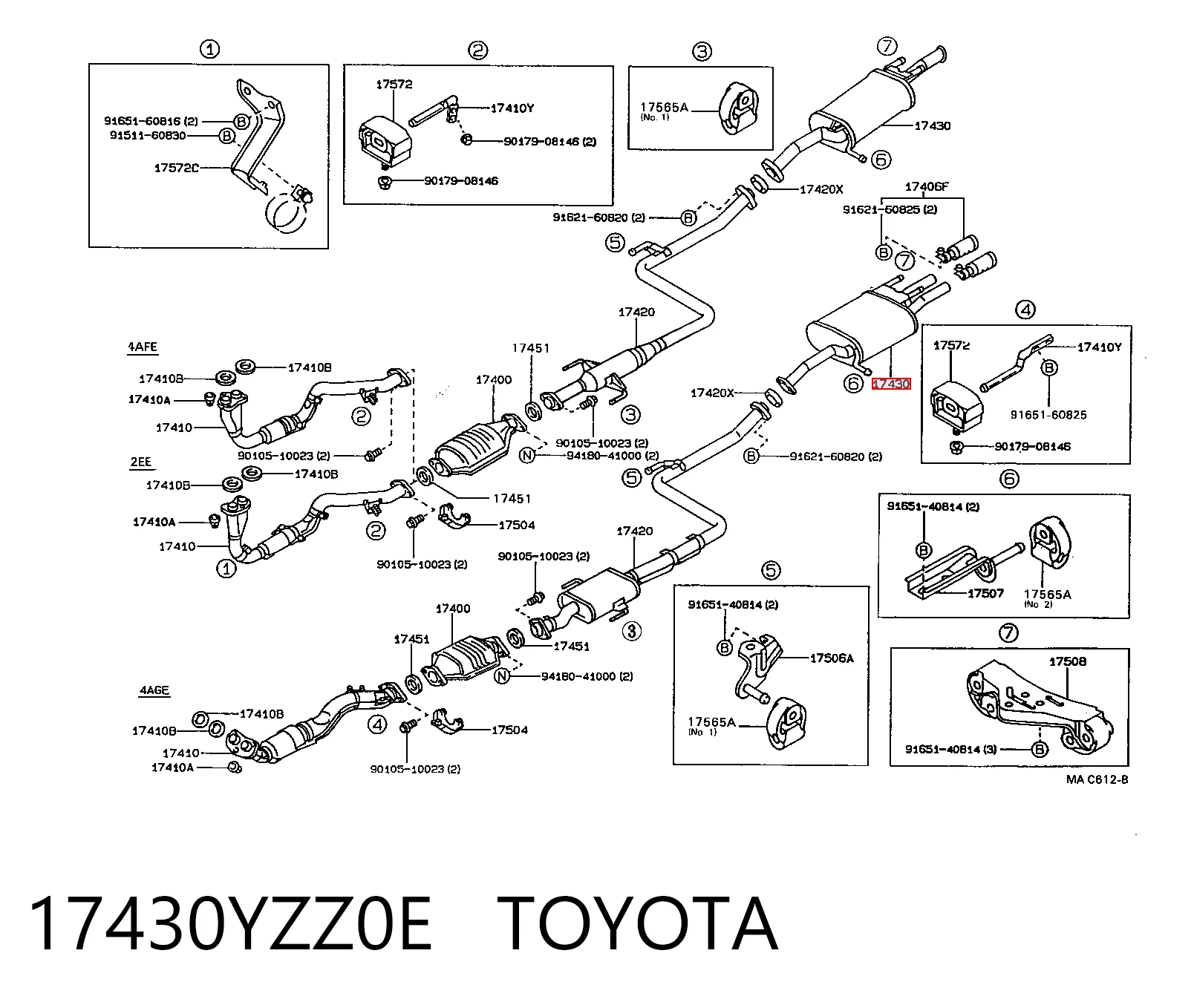 Do koszyka Tłumik, tylna część Toyota Corolla  E9