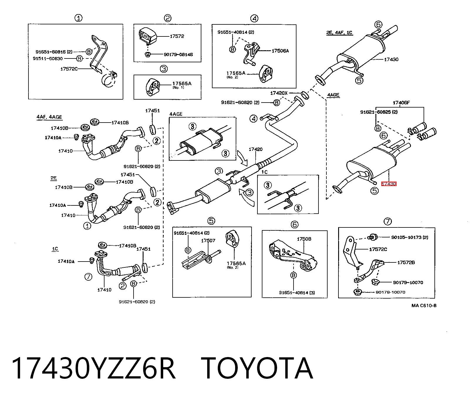  Tłumik, tylna część Toyota Corolla 