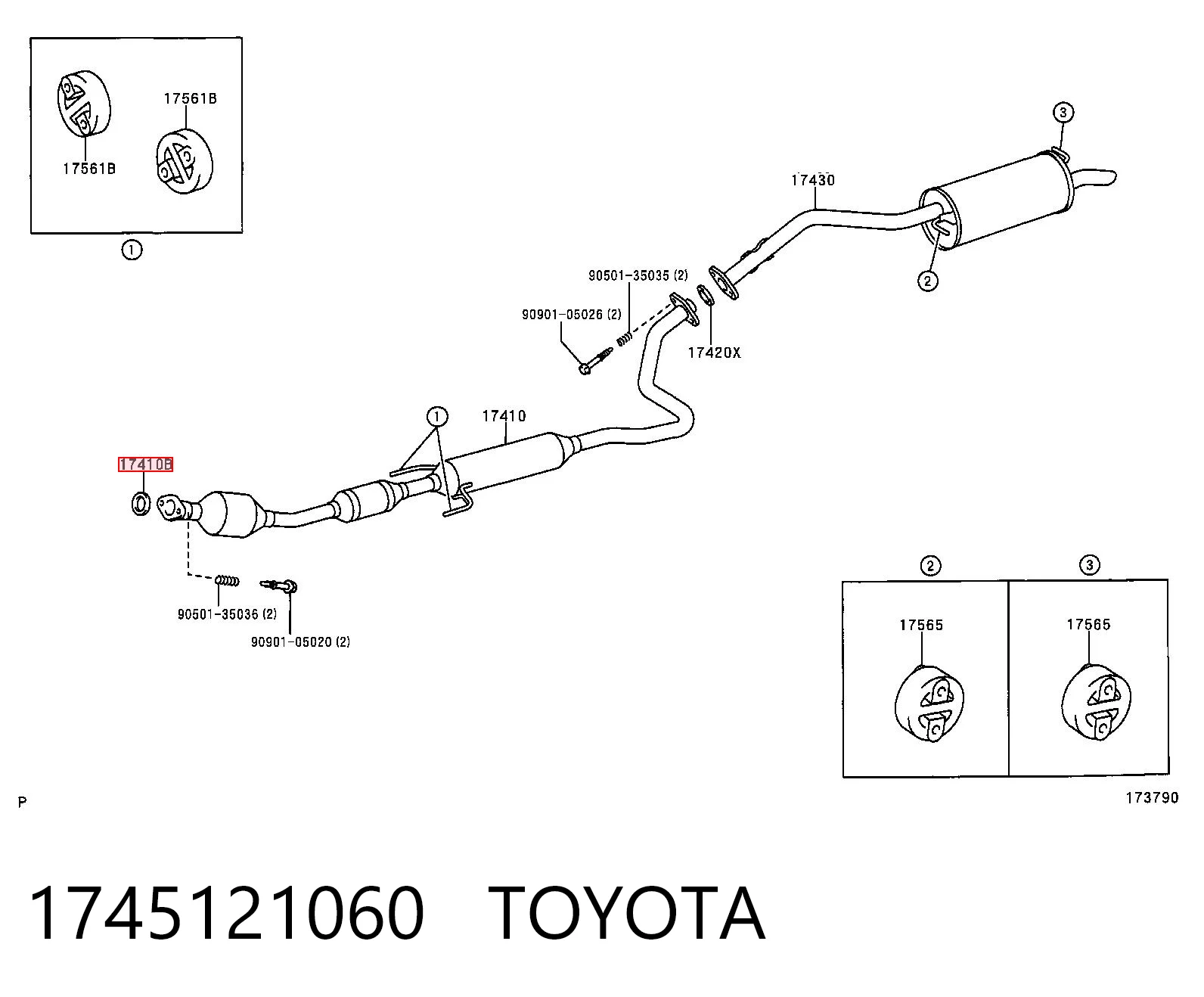 1745121060 Toyota Pierścień kolektora wydechowego