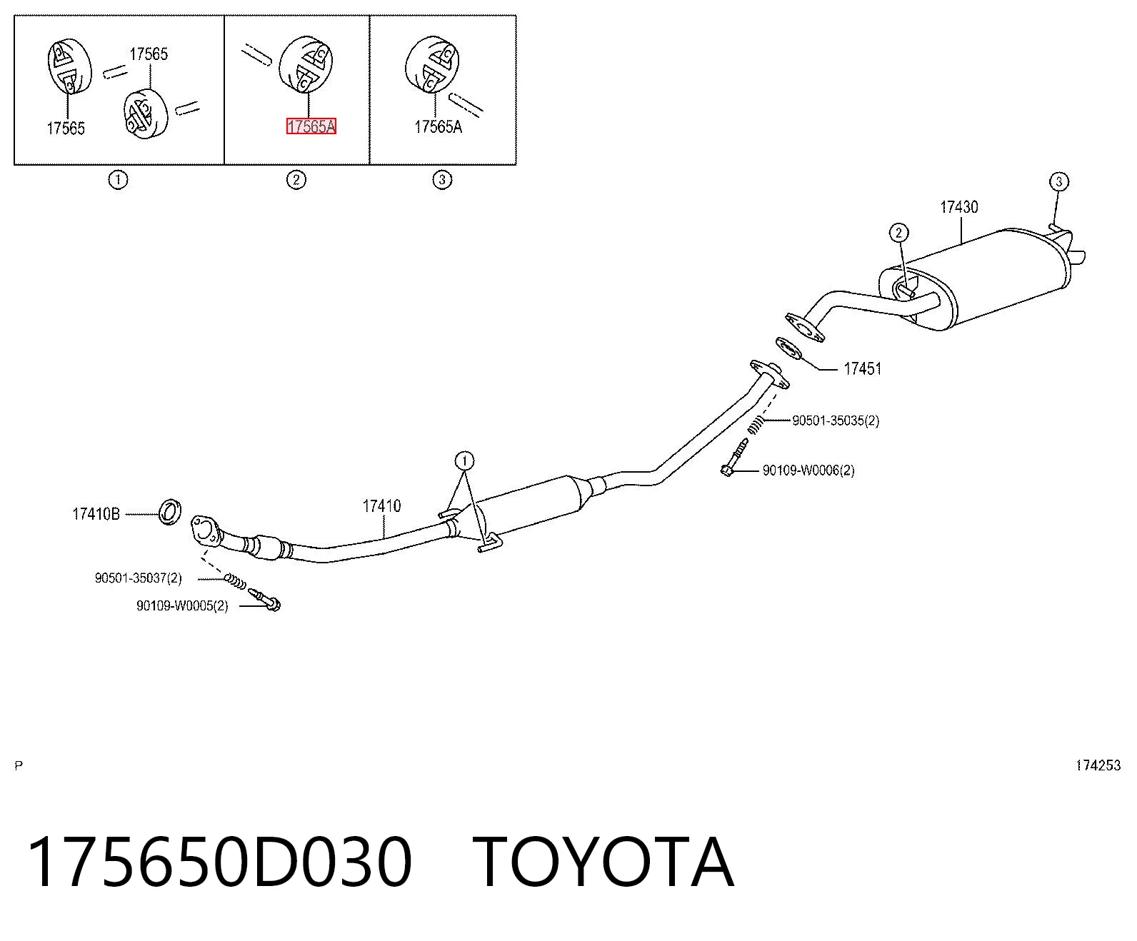 Do koszyka Poduszka mocowania tłumika Toyota Avensis II T25