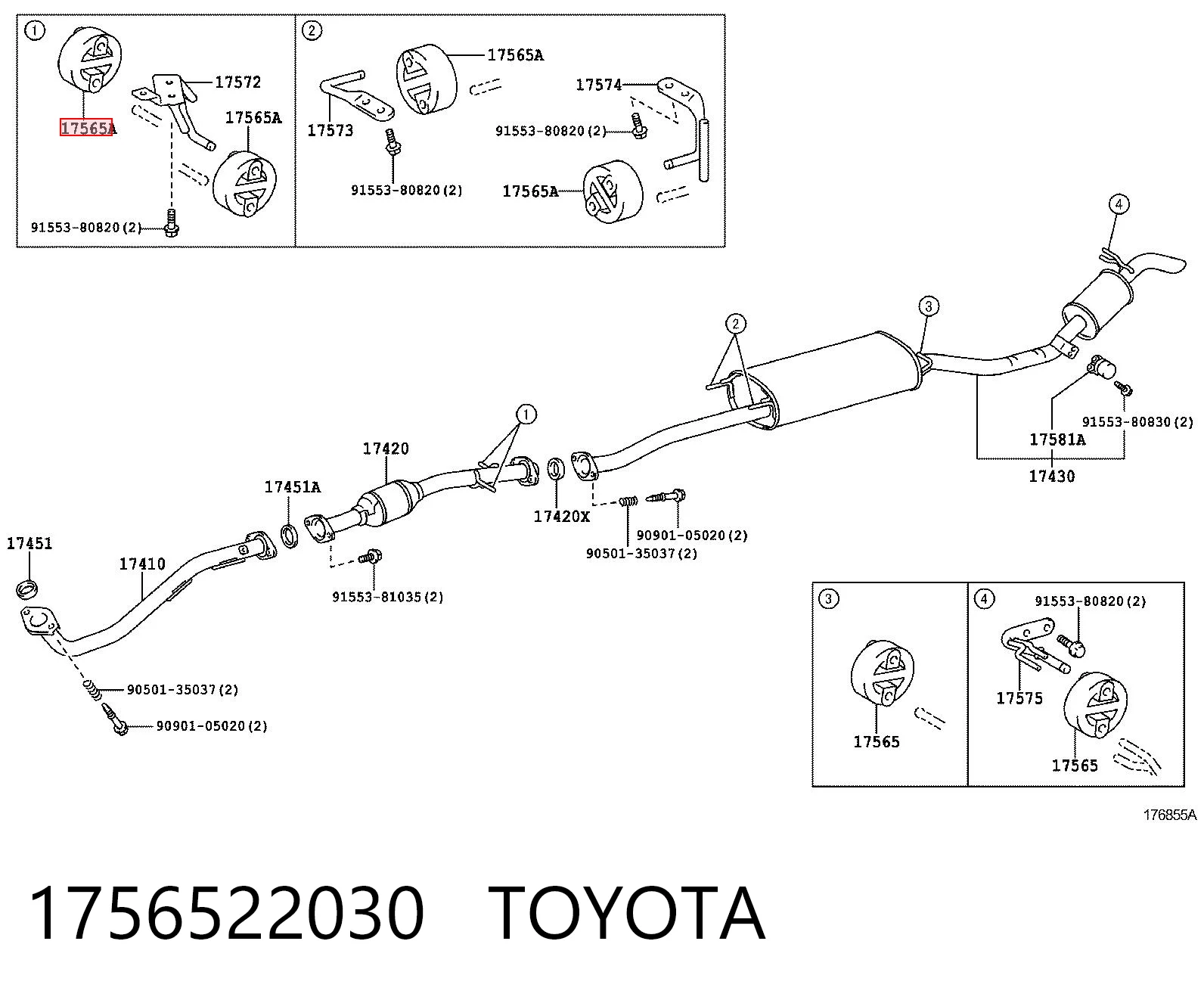 1756522030 Toyota Poduszka mocowania tłumika