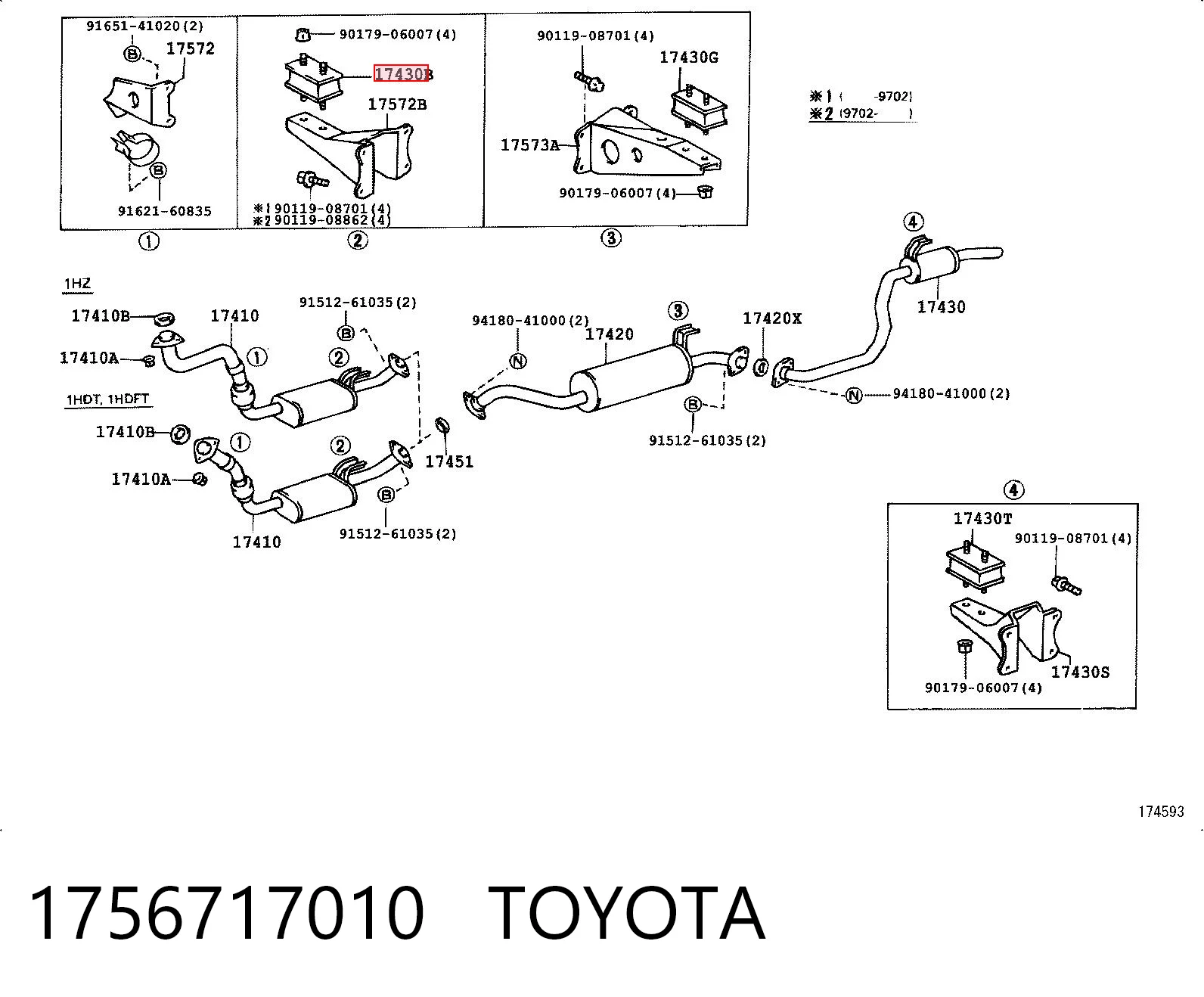 1756717010 Toyota Poduszka mocowania tłumika