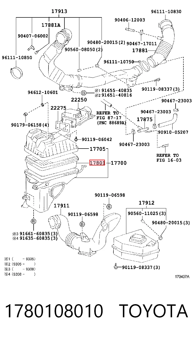Do koszyka Filtr powietrza Toyota 4 Runner  N130