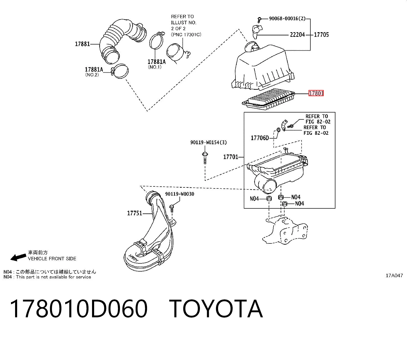 178010D060 Toyota Filtr powietrza
