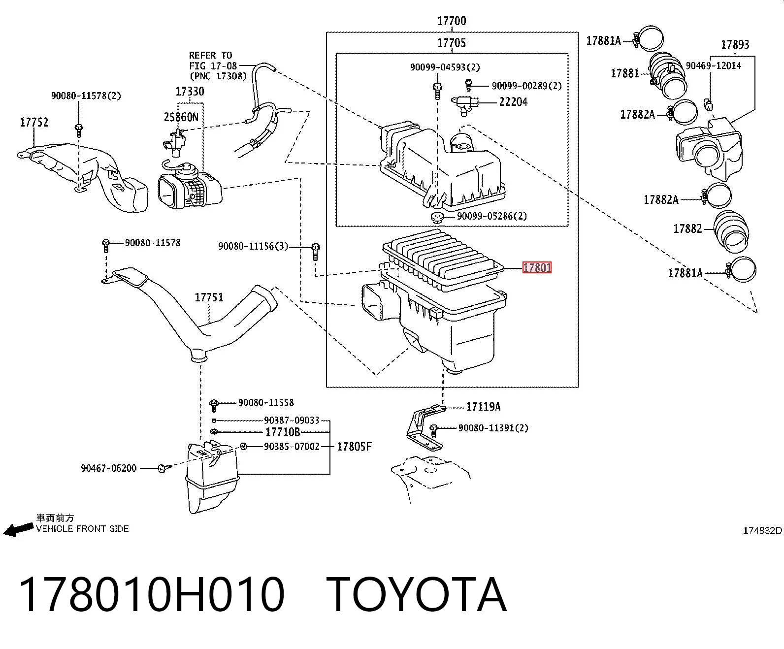178010H010 Toyota Filtr powietrza