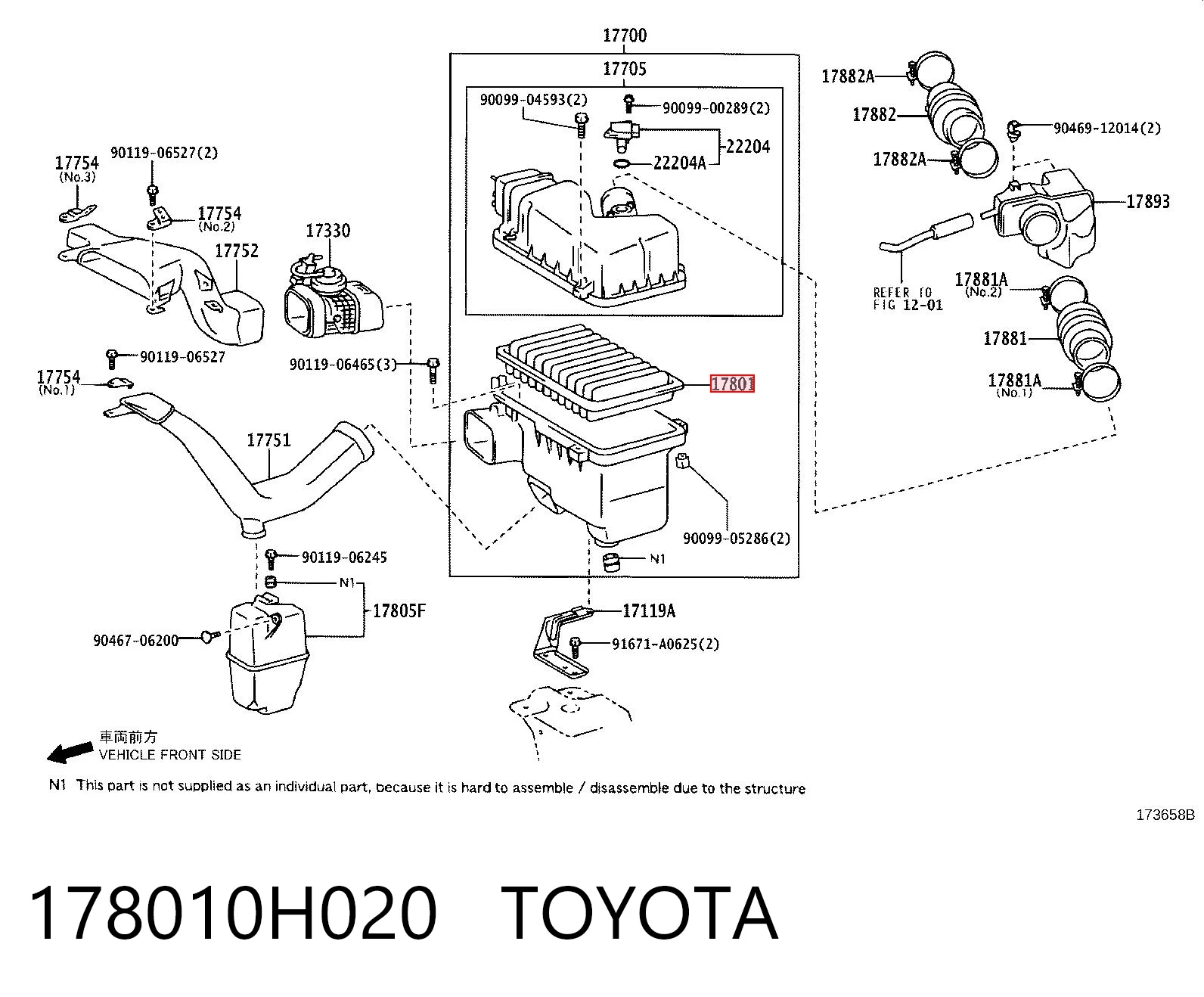 178010H020 Toyota Filtr powietrza