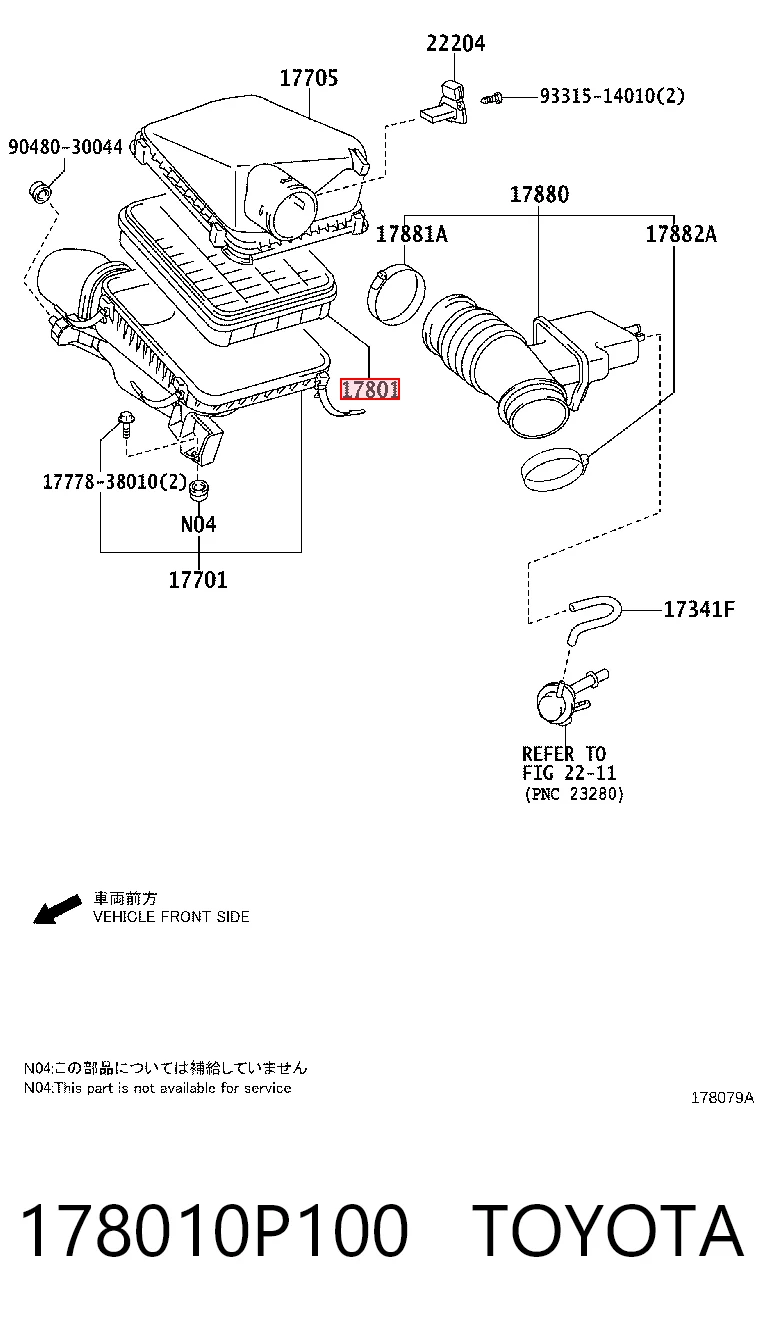 178010P100 Toyota Filtr powietrza