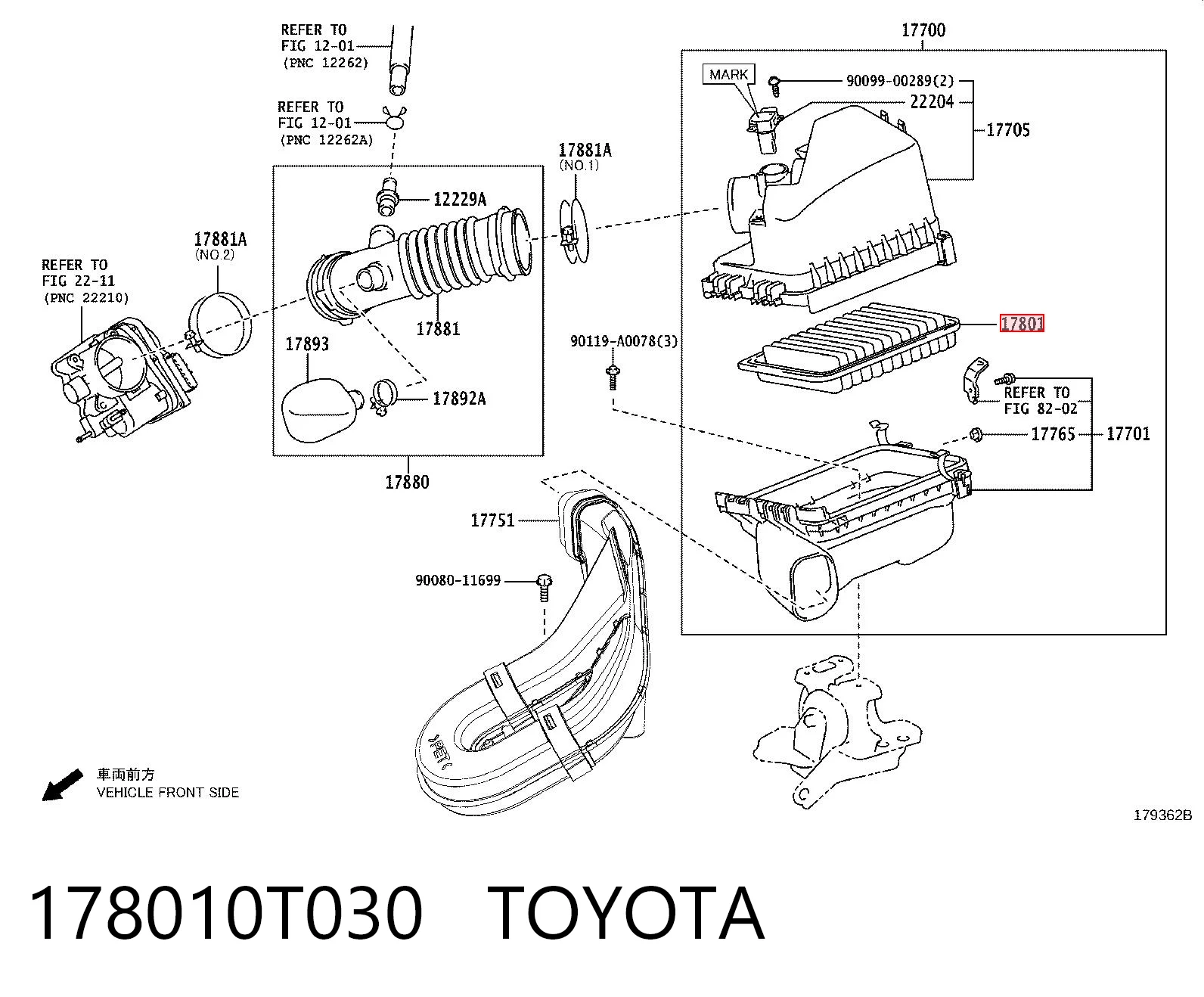 178010T030 Toyota Filtr powietrza
