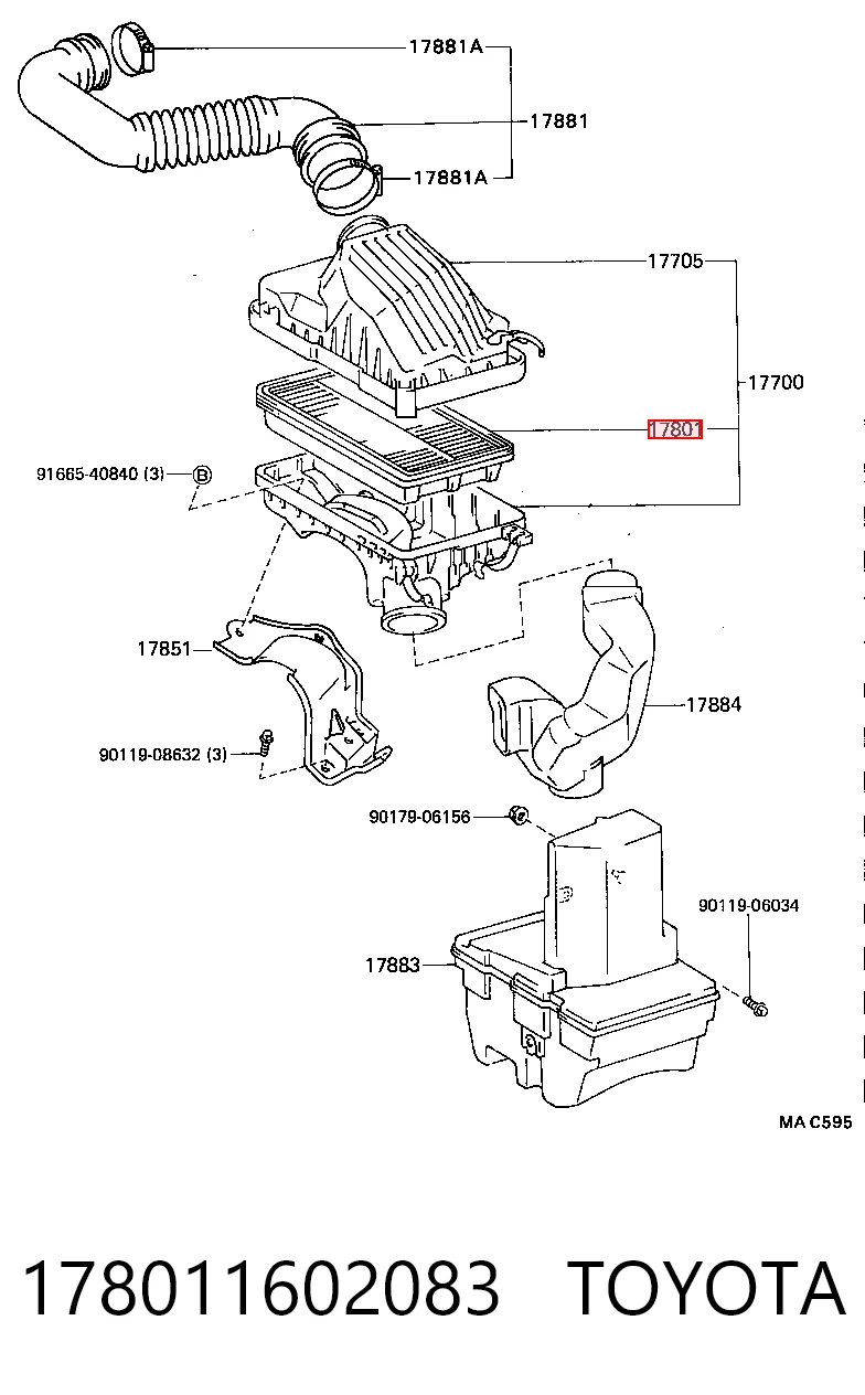 Do koszyka Filtr powietrza Daihatsu Terios I J100, J102, J122