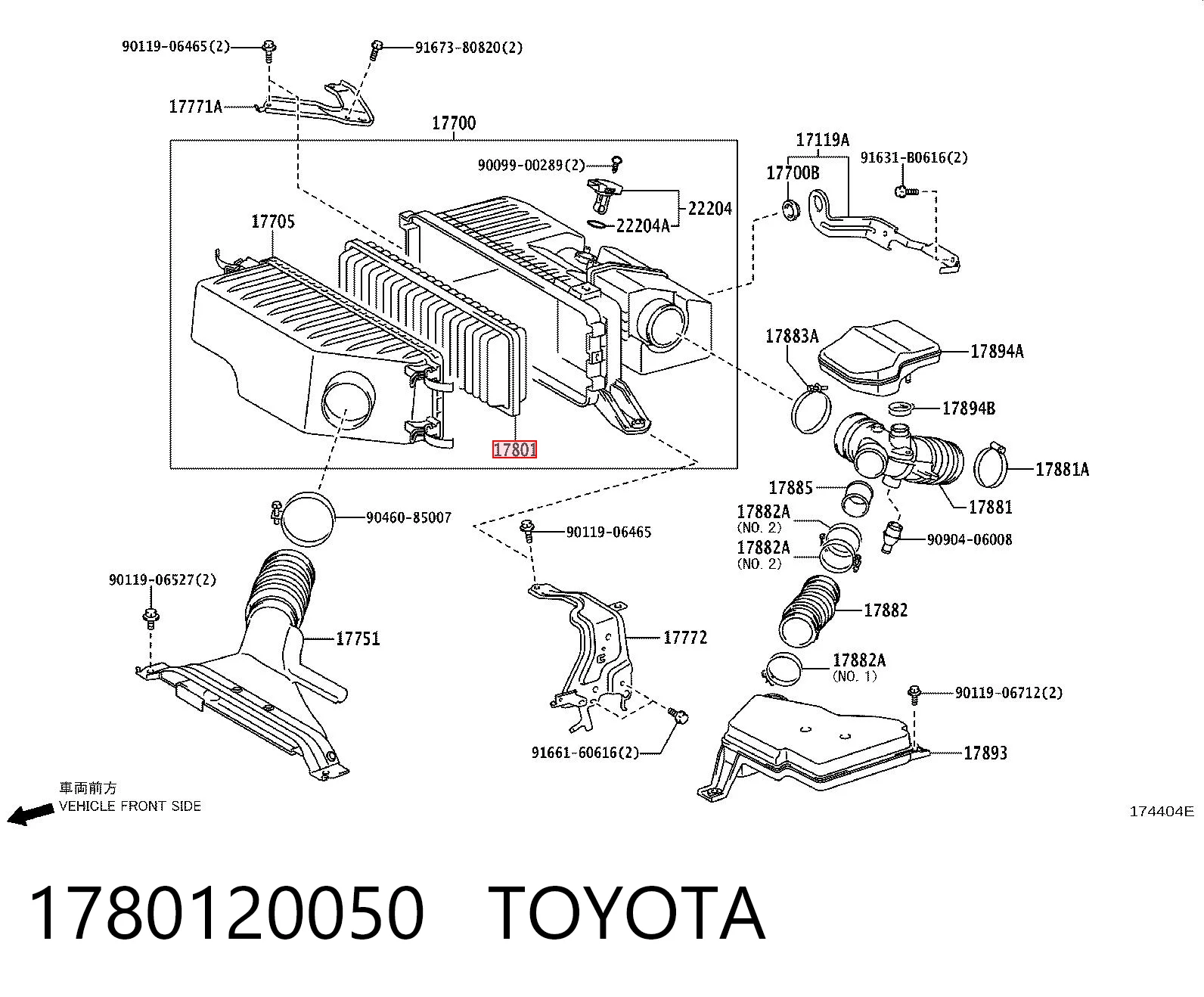 1780120050 Toyota Filtr powietrza