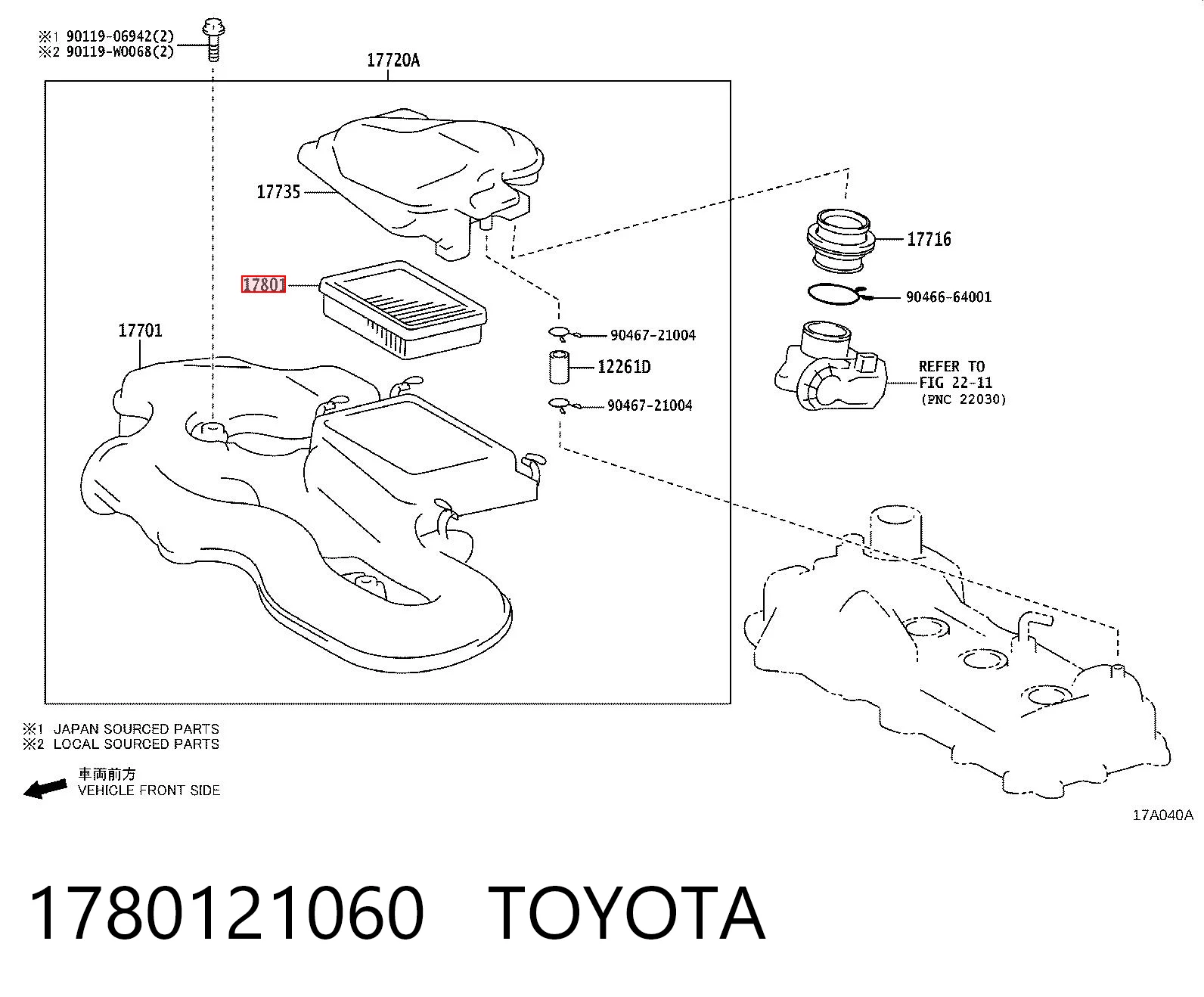 1780121060 Toyota Filtr powietrza