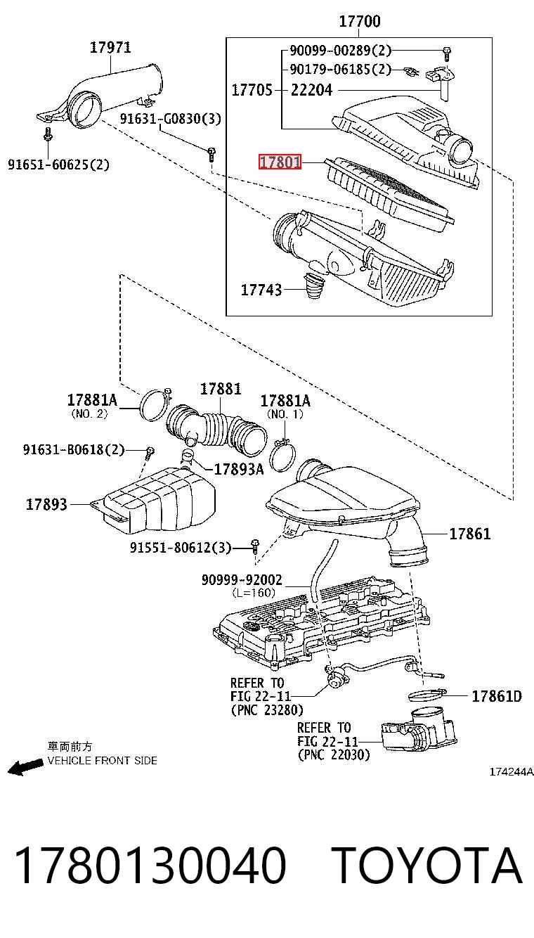 1780130040 Toyota Filtr powietrza
