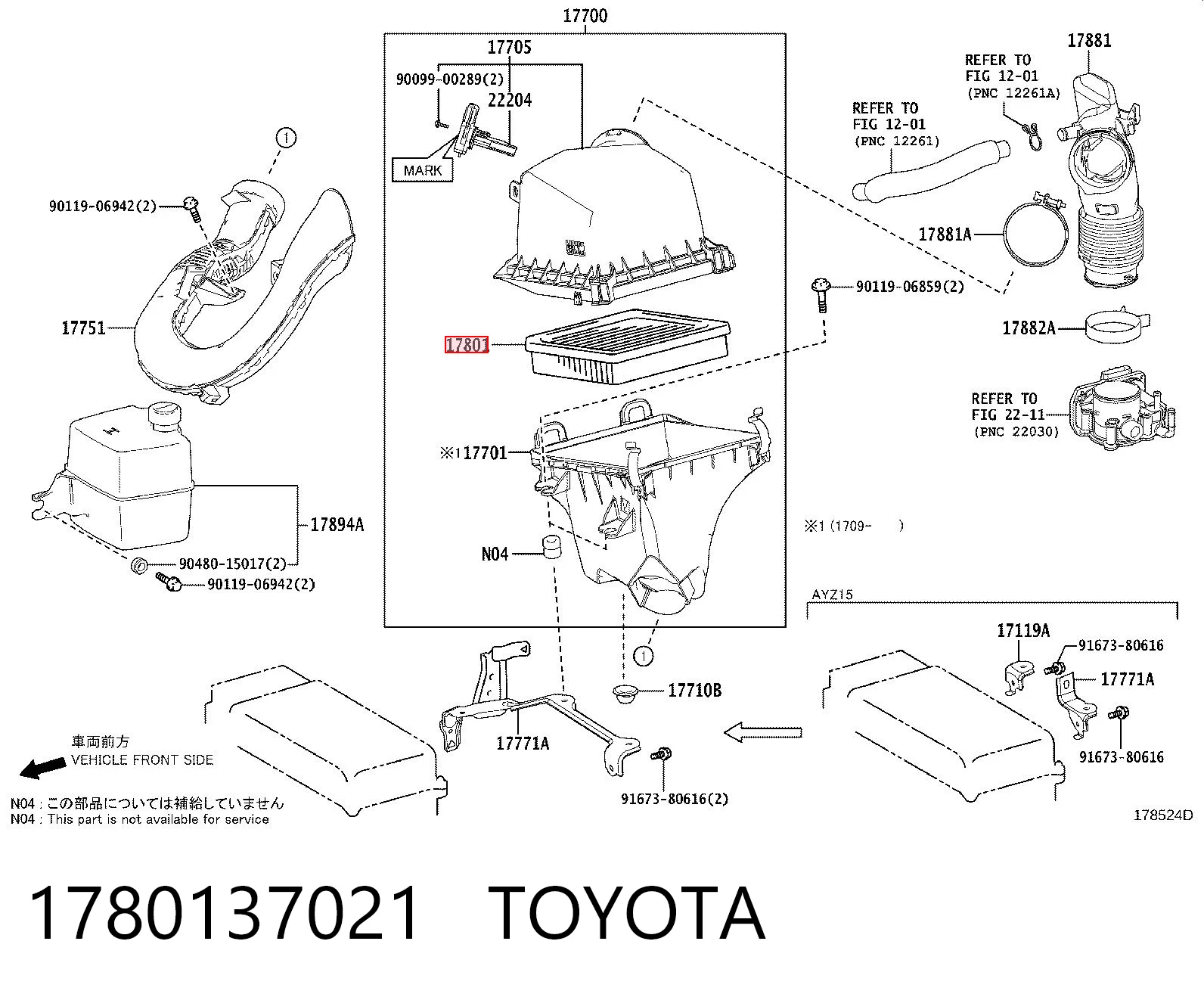 1780137021 Toyota Filtr powietrza