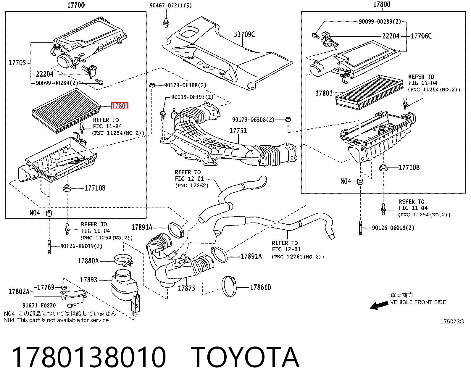 1780138010 Toyota Filtr powietrza