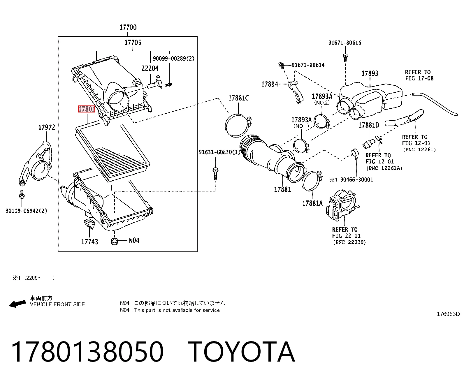 1780138050 Toyota Filtr powietrza